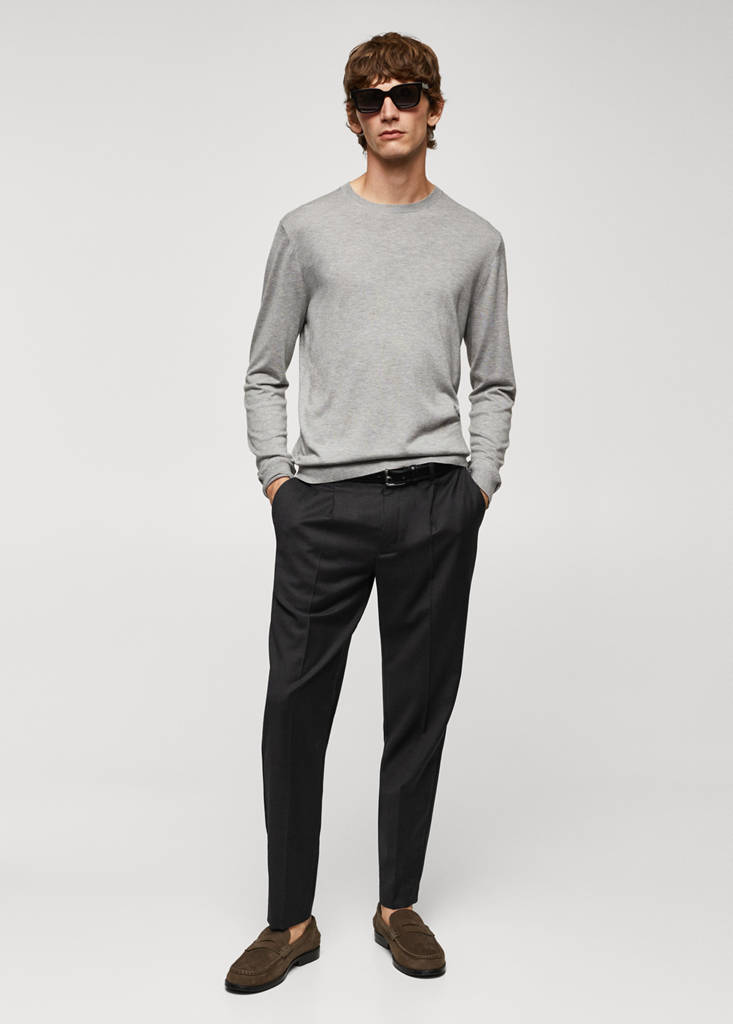 Virgin wool pleated trousers — Grey