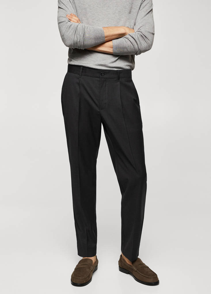 Virgin wool pleated trousers — Grey
