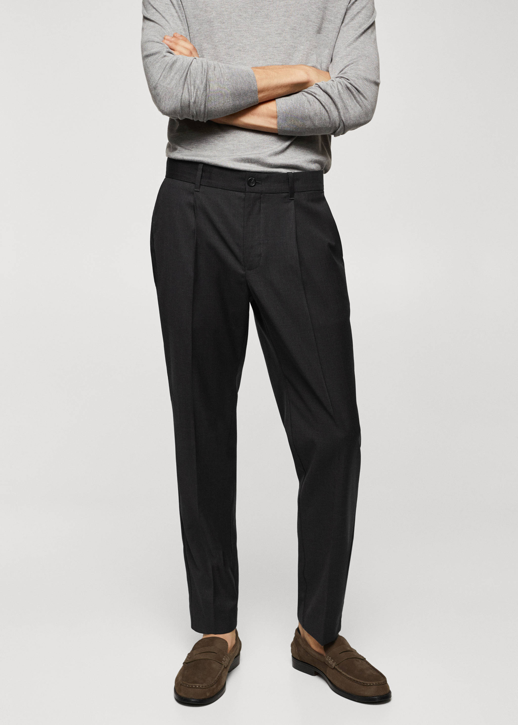 Virgin wool pleated pants - Medium plane
