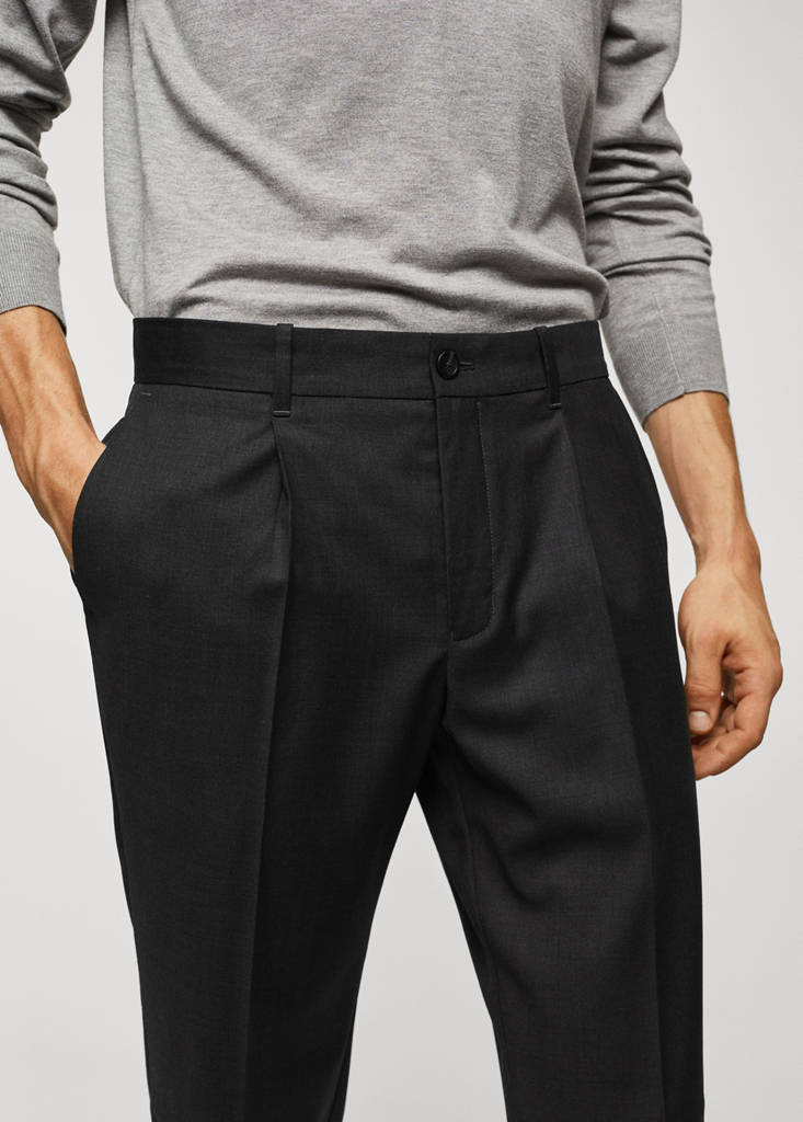 Virgin wool pleated trousers — Grey