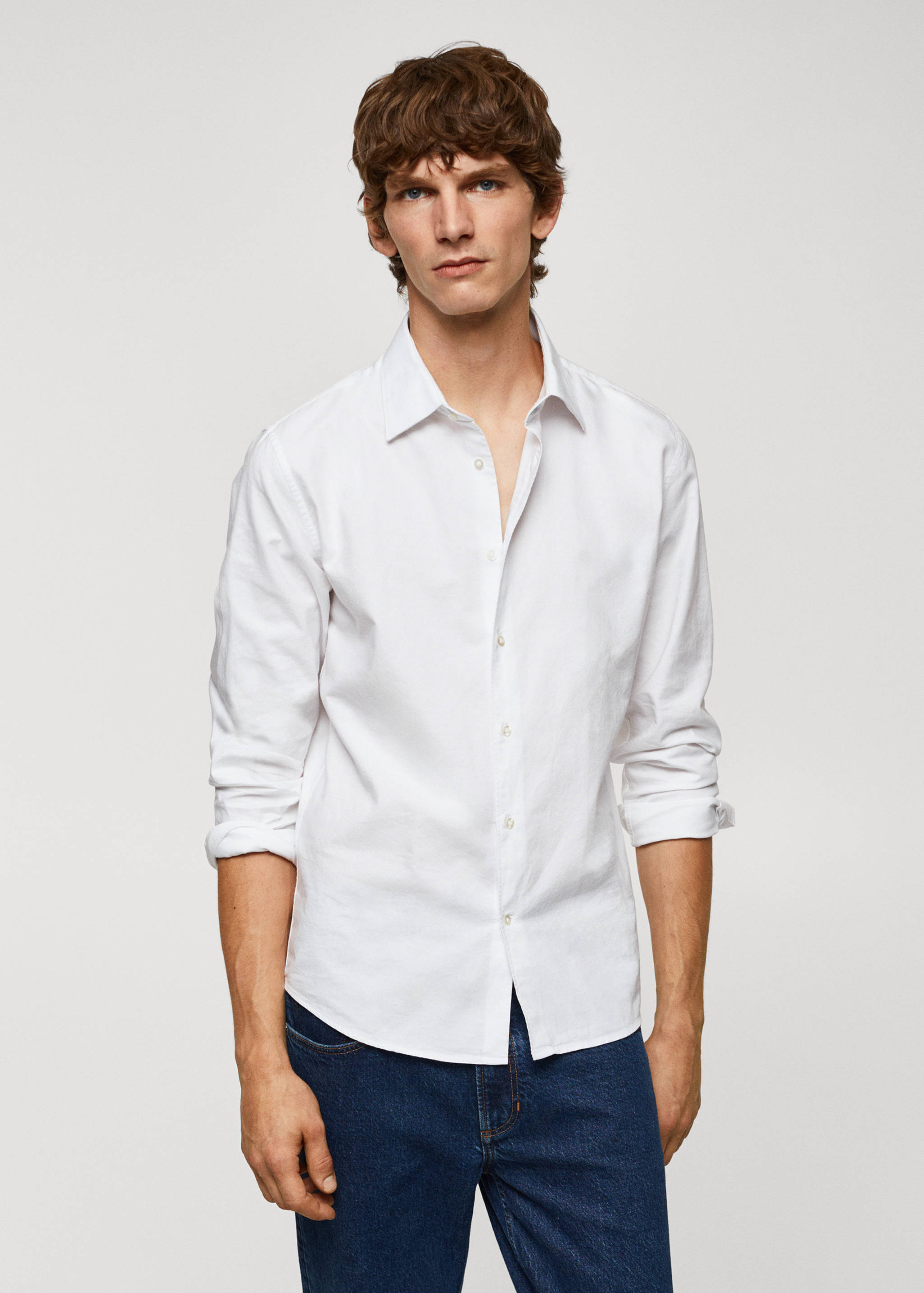 Slim fit Oxford cotton shirt - Medium plane