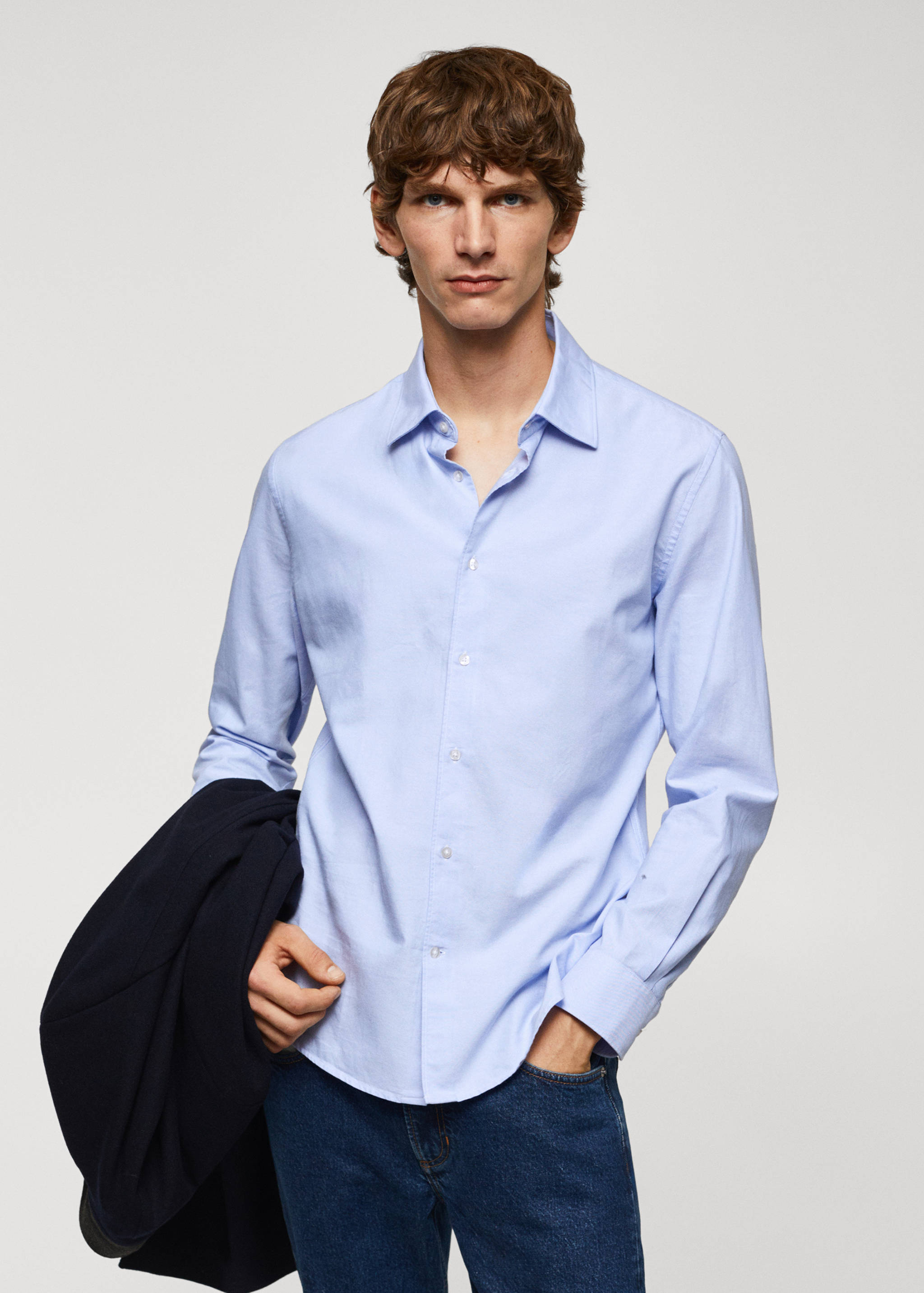 Slim fit Oxford cotton shirt - Medium plane