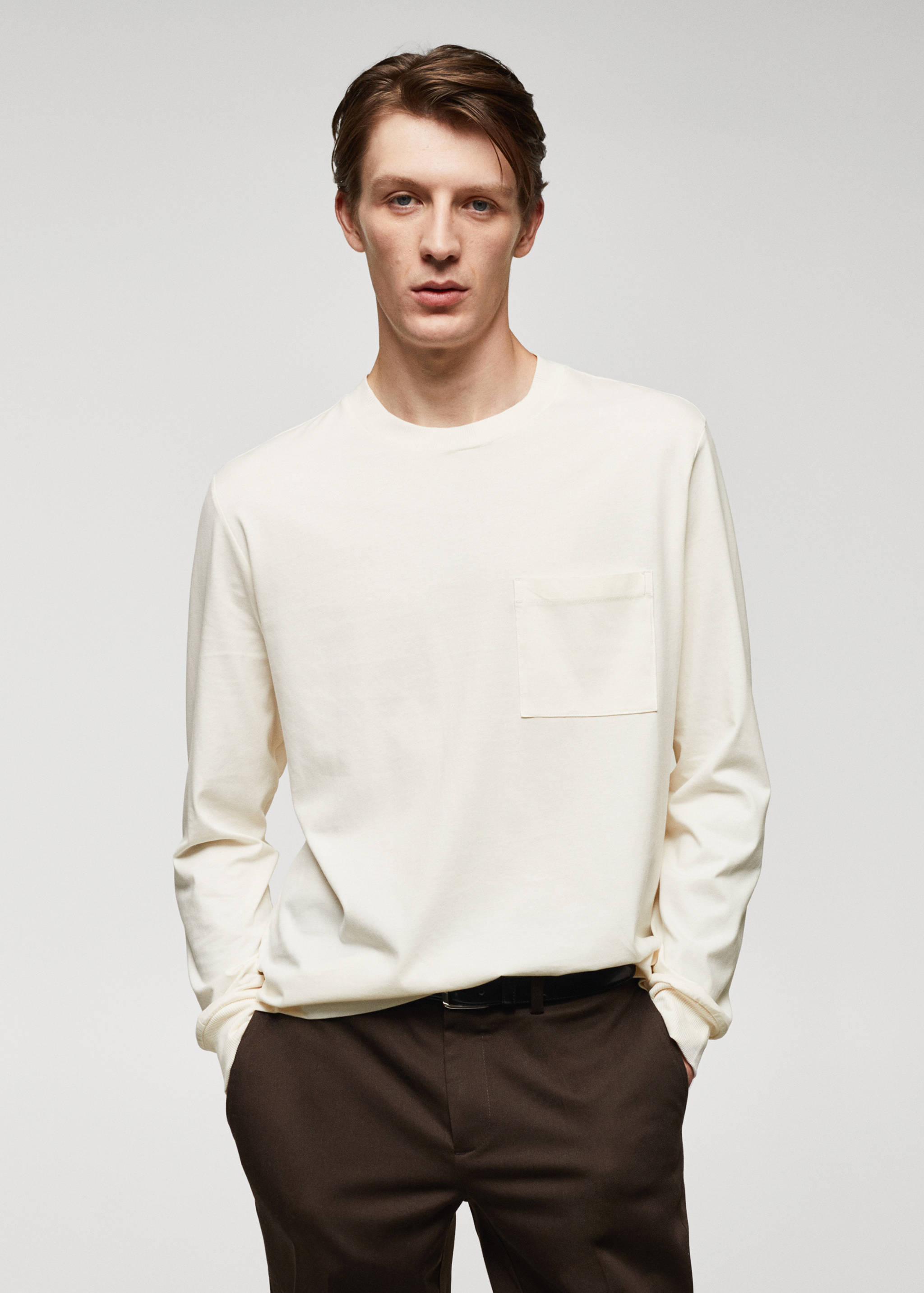 Long-sleeved t-shirt with pockets - Medium plane