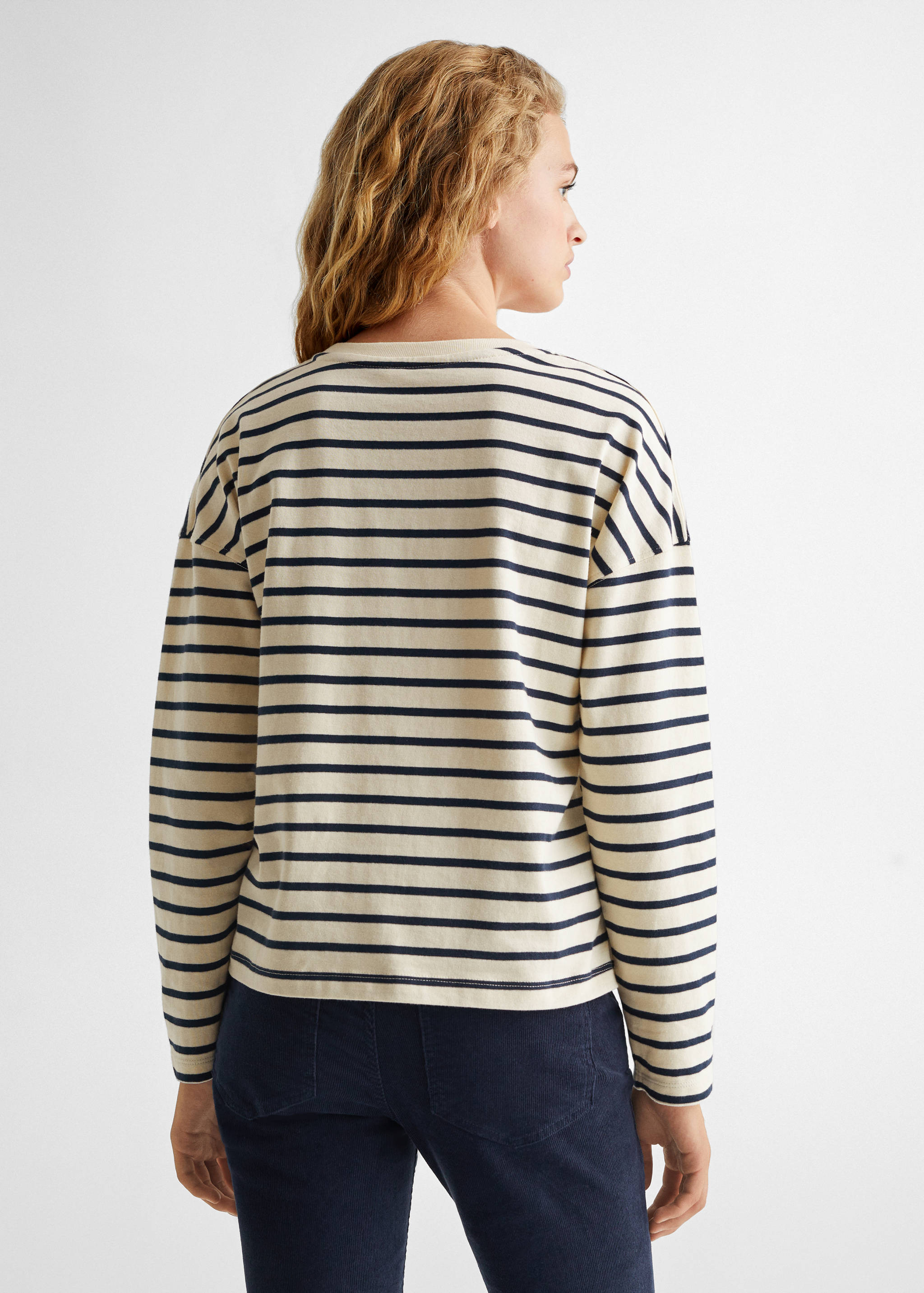 Striped long sleeves t-shirt - Reverse of the article