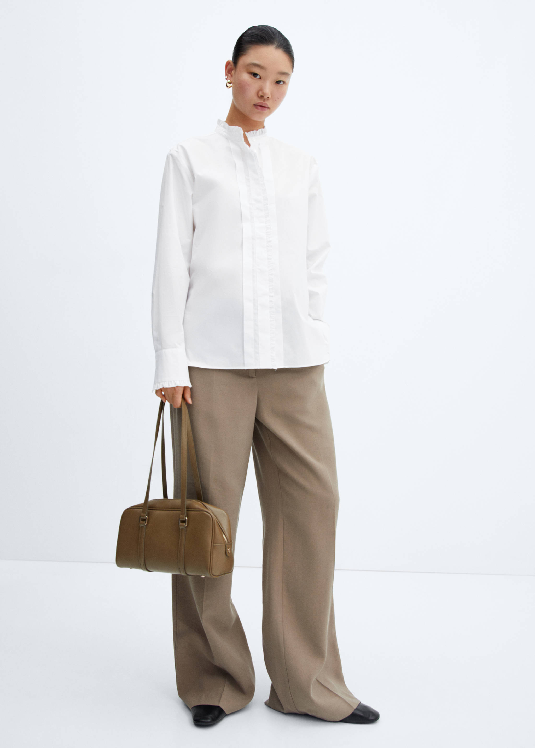 Shirt with frilly trim - General plane