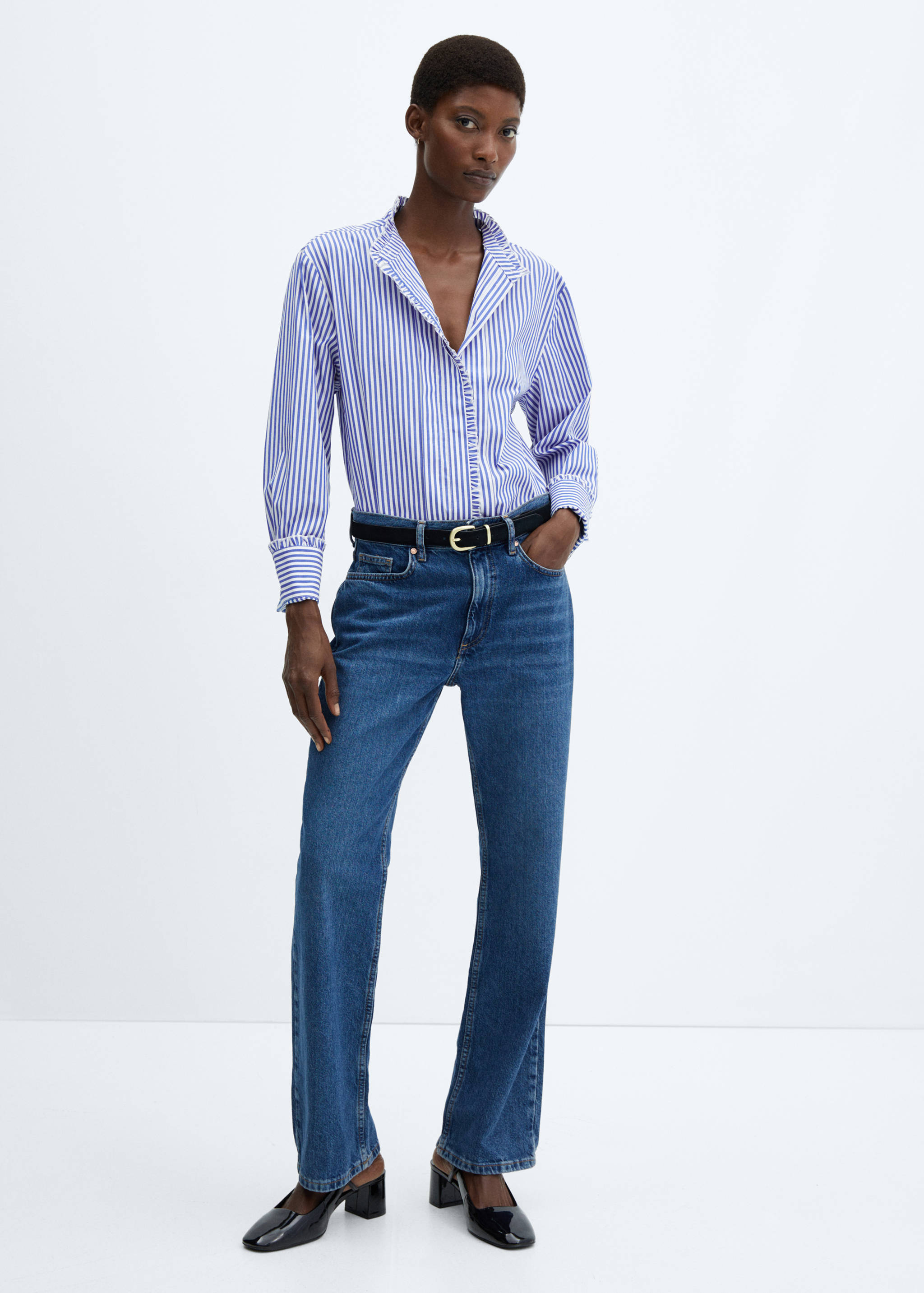 Shirt with frilly trim - General plane