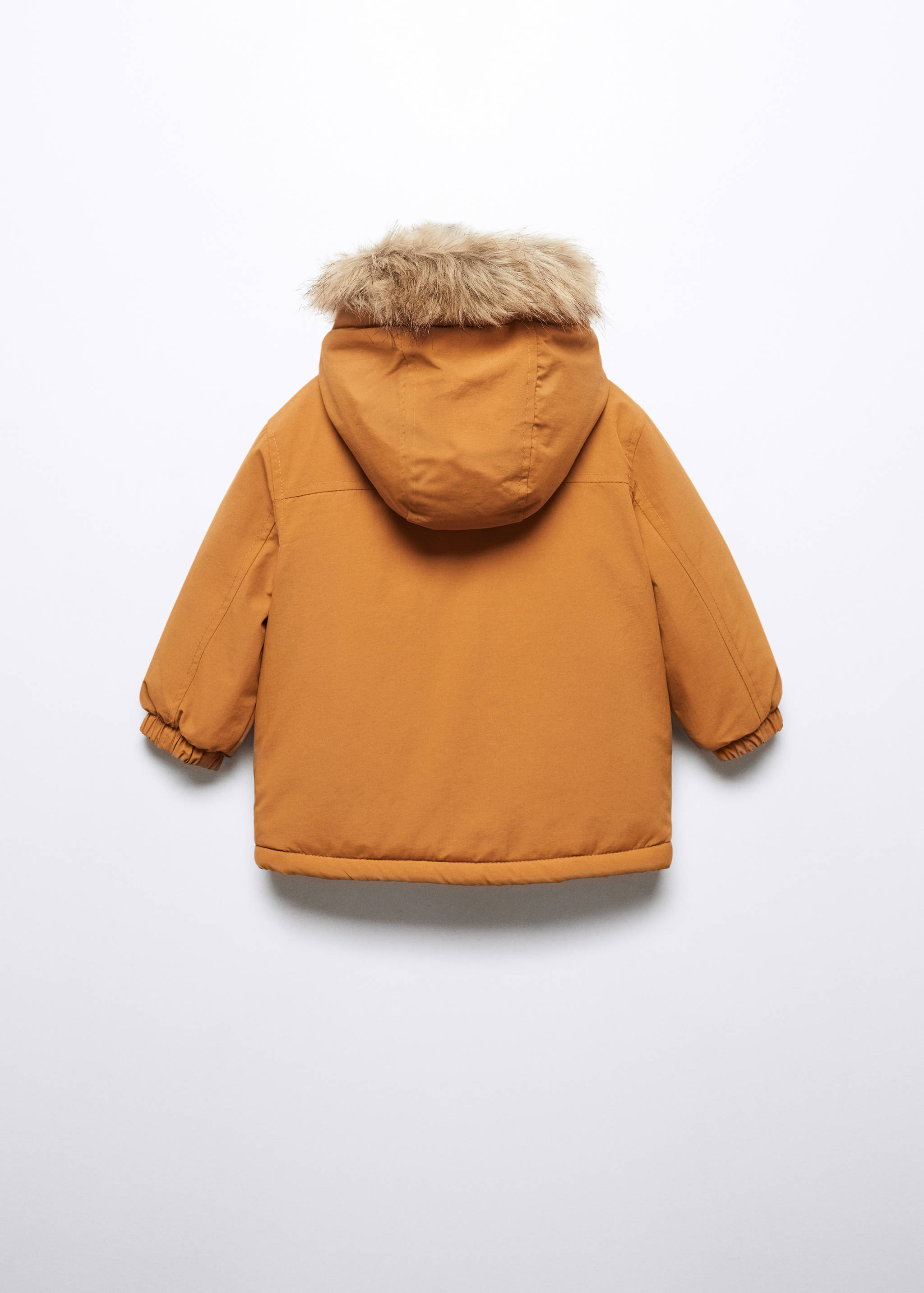 Puffer coat with fur-effect hood - Reverse of the article