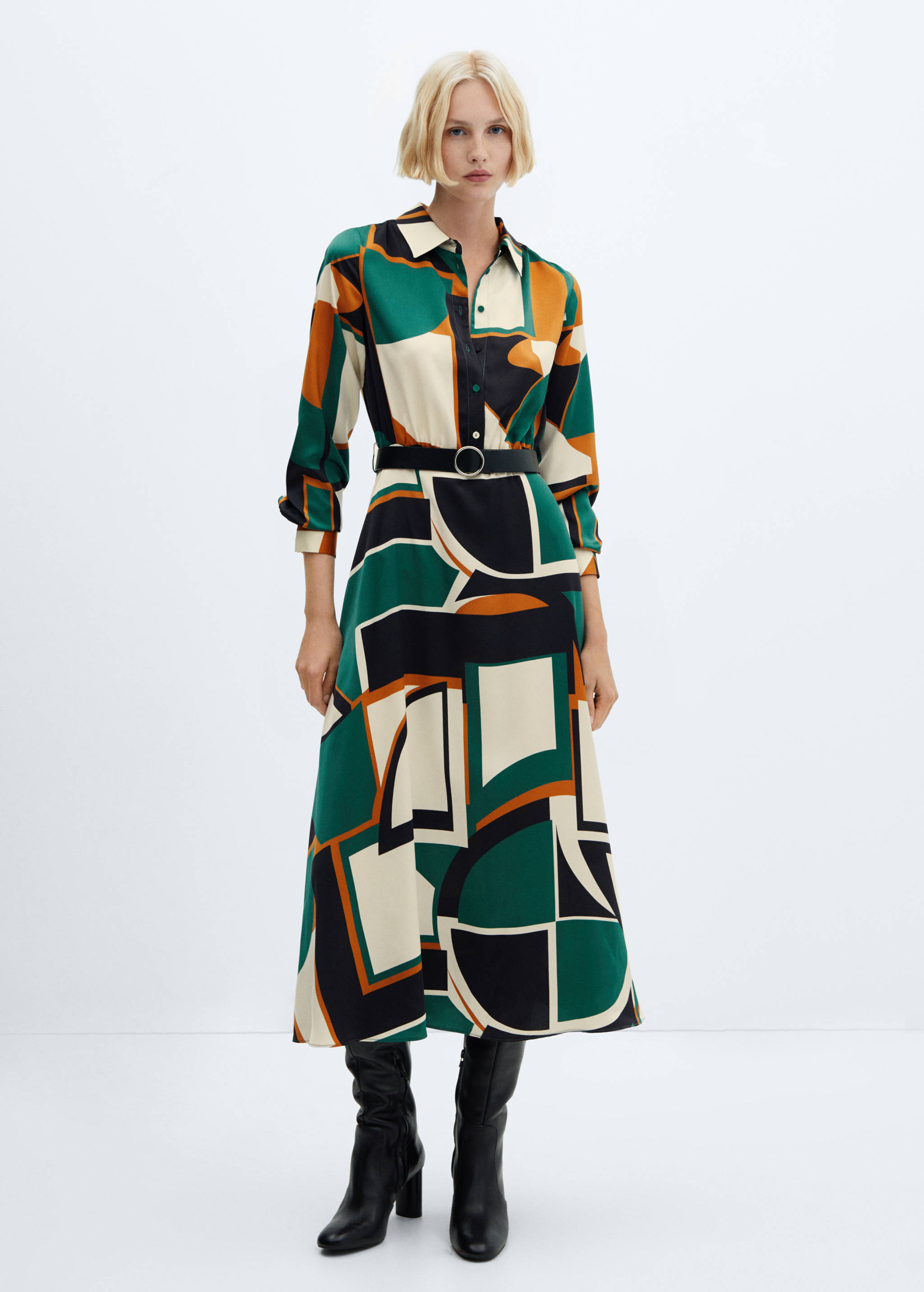Geometric shirt dress - General plane