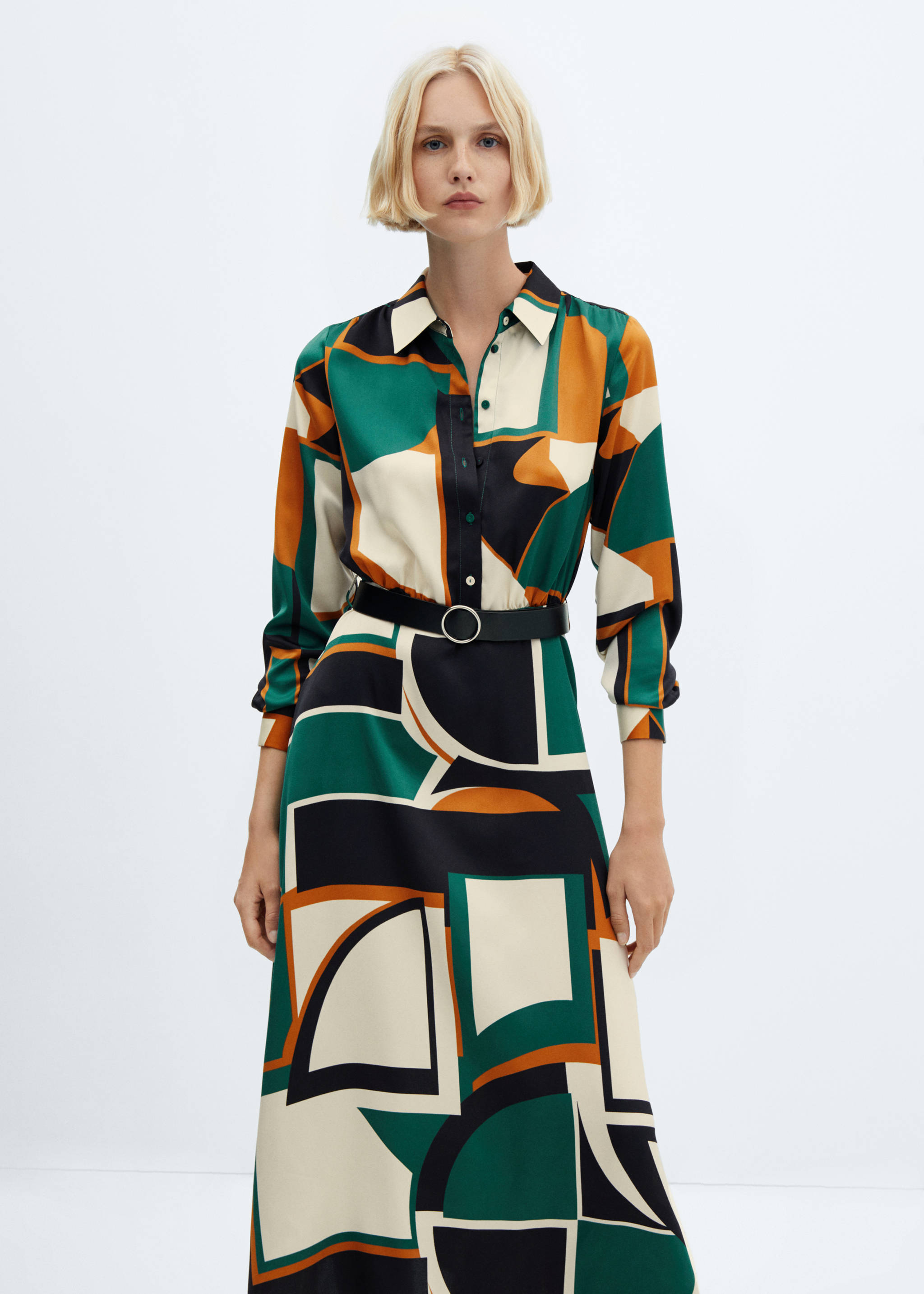 Geometric shirt dress - Medium plane