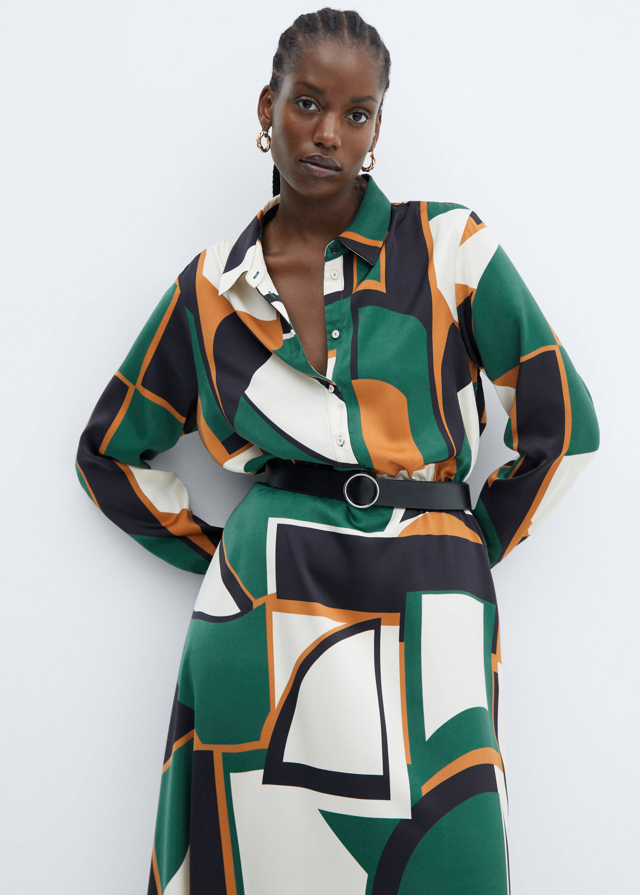 Geometric shirt dress - Details of the article 5