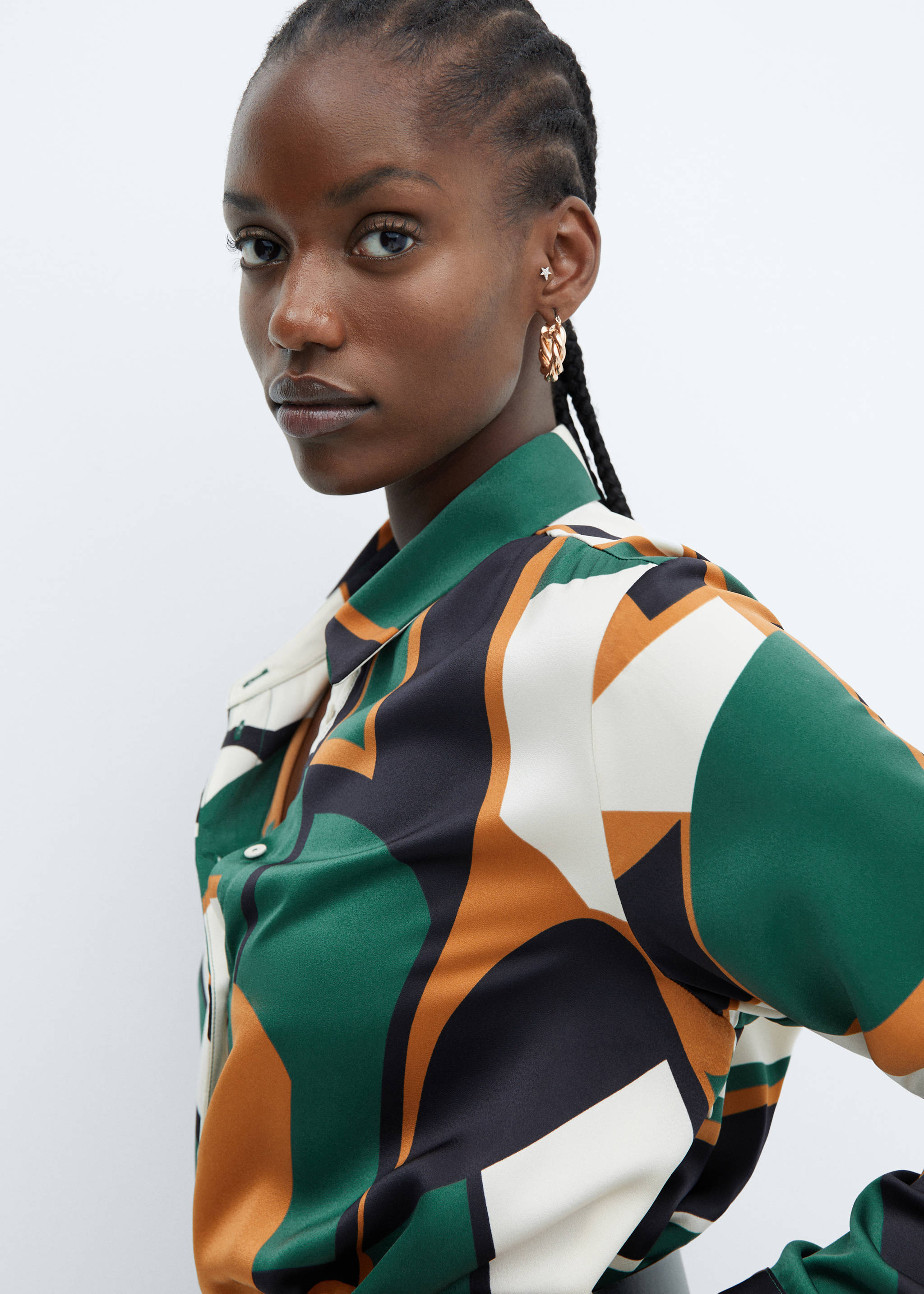 Geometric shirt dress - Details of the article 4