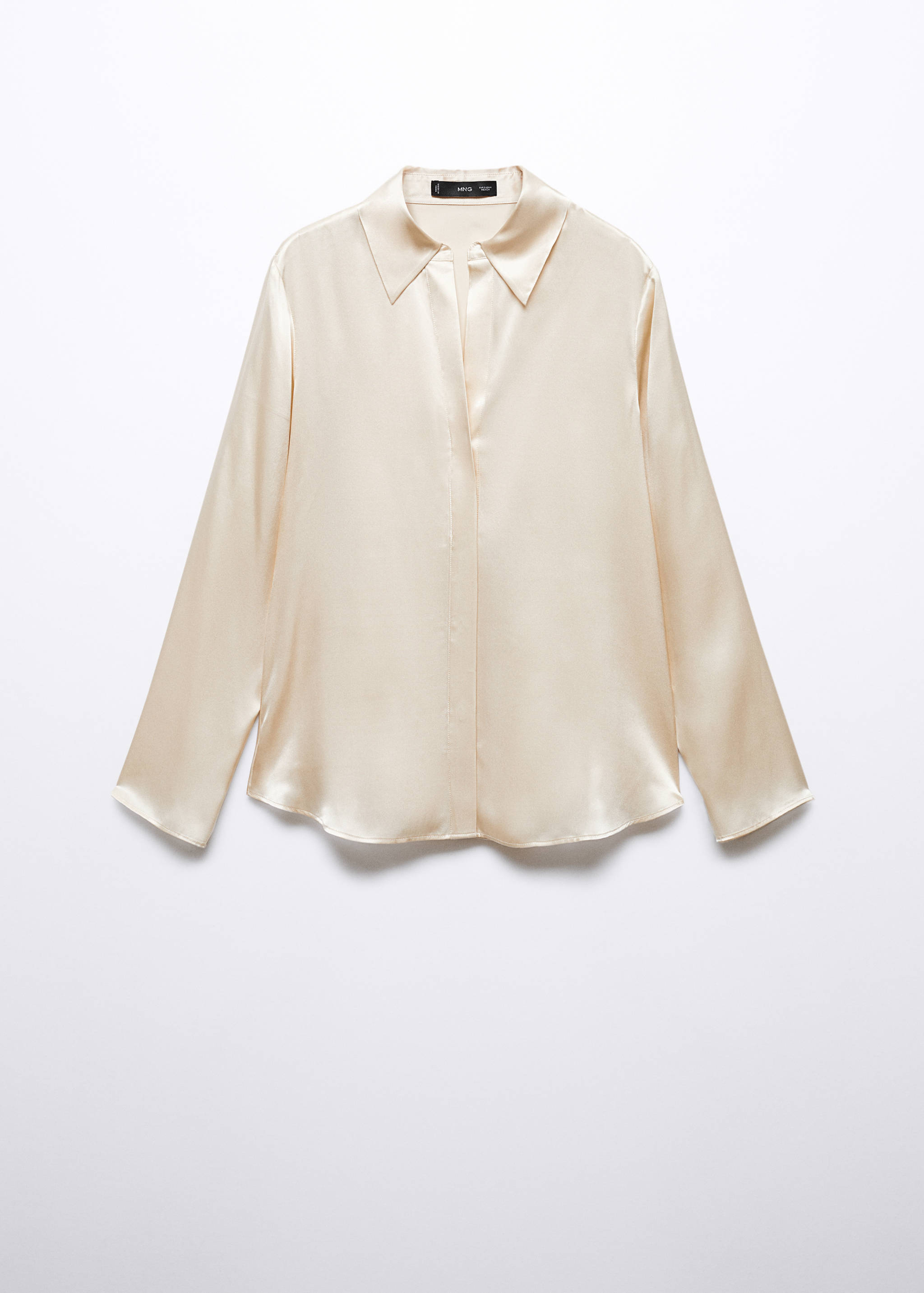 Атласная рубашка из шелка - Изделие без модели