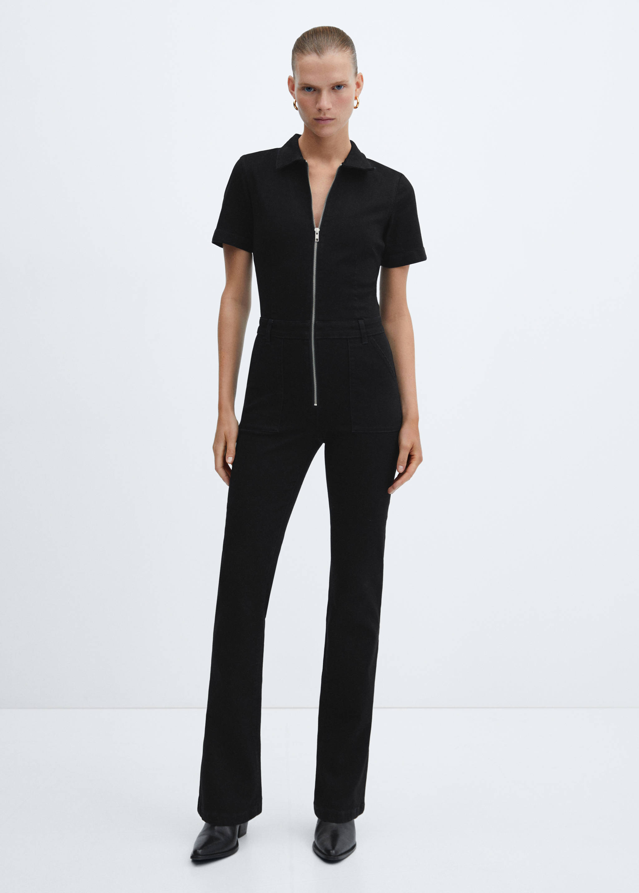 Denim zipper jumpsuit - General plane