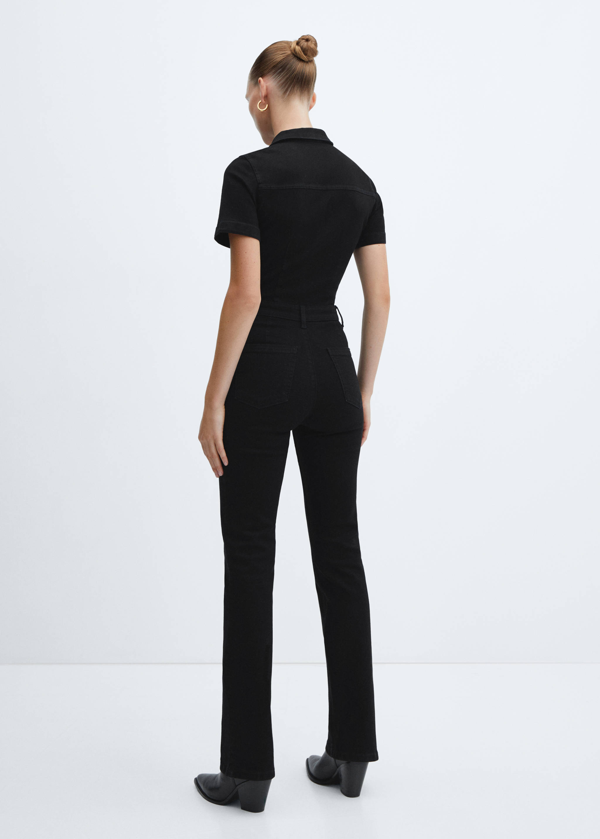 Denim zipper jumpsuit - Reverse of the article