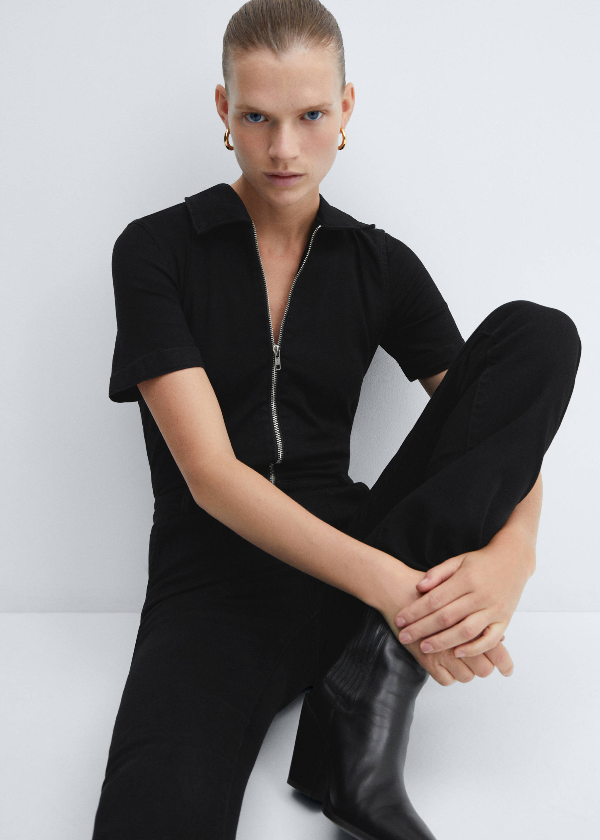 Denim zipper jumpsuit - Details of the article 2