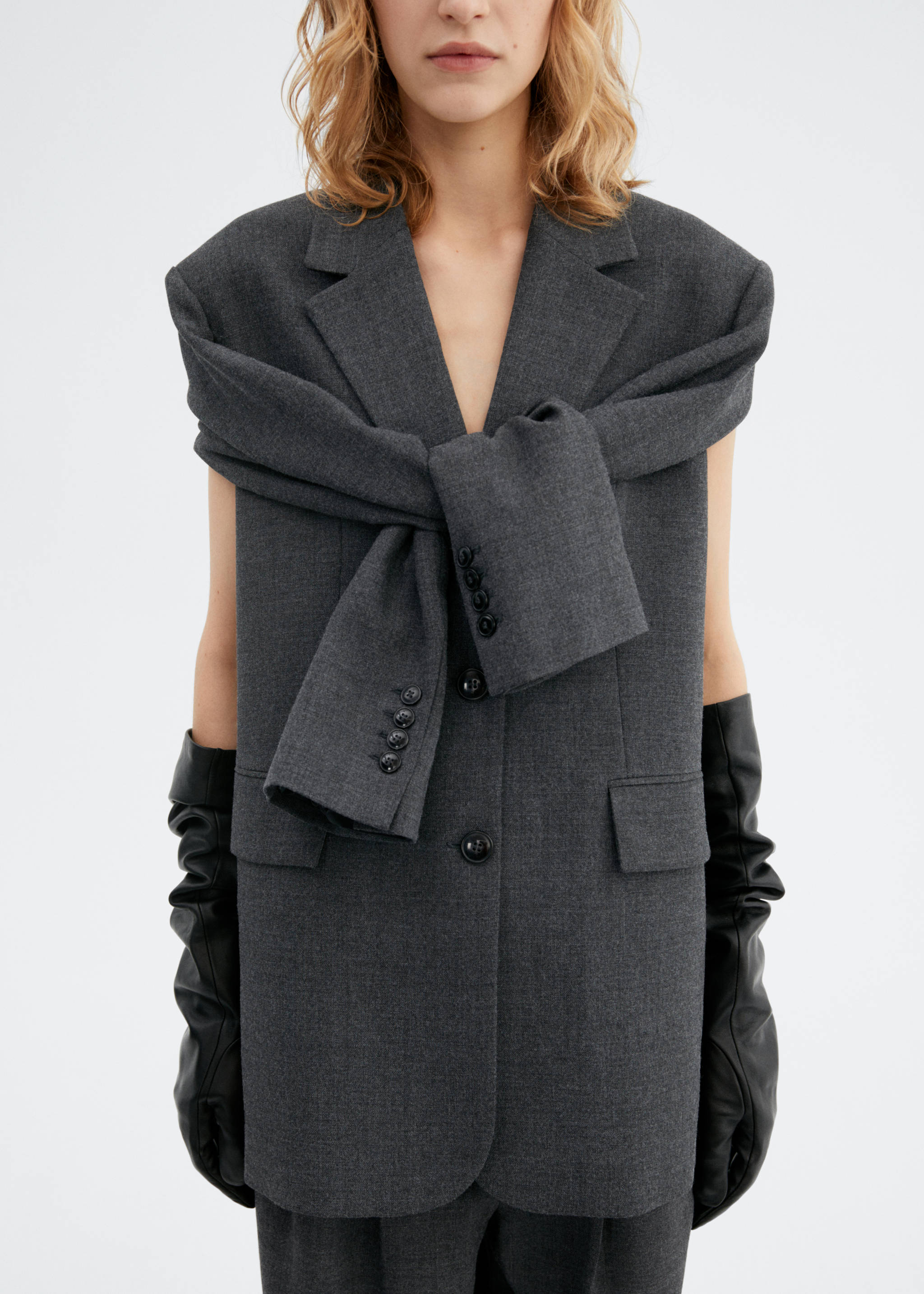 Tailored jacket with open zip sleeves - Women | MANGO Armenia