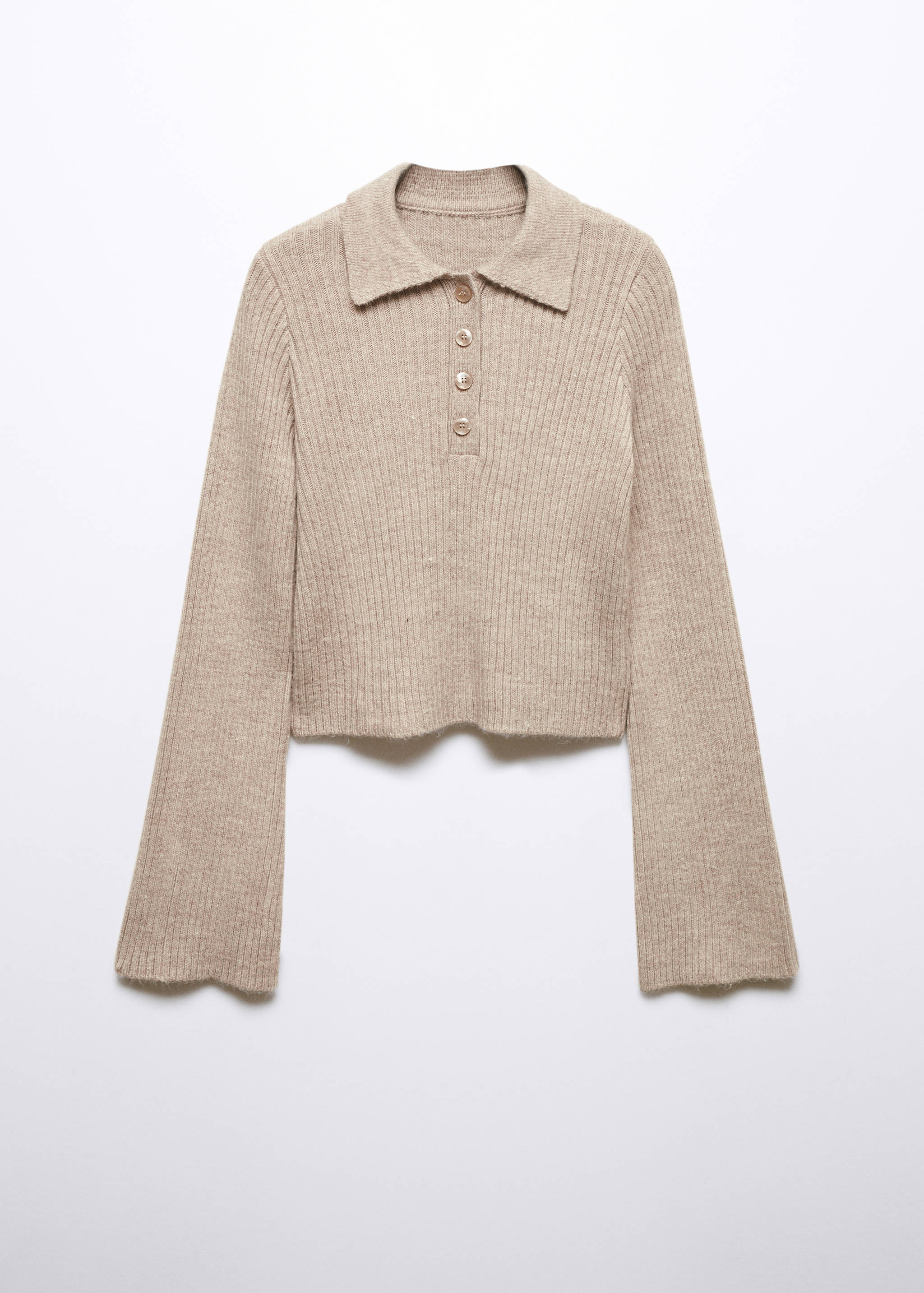 Jersey cuello polo mangas acampanadas - Artículo sin modelo