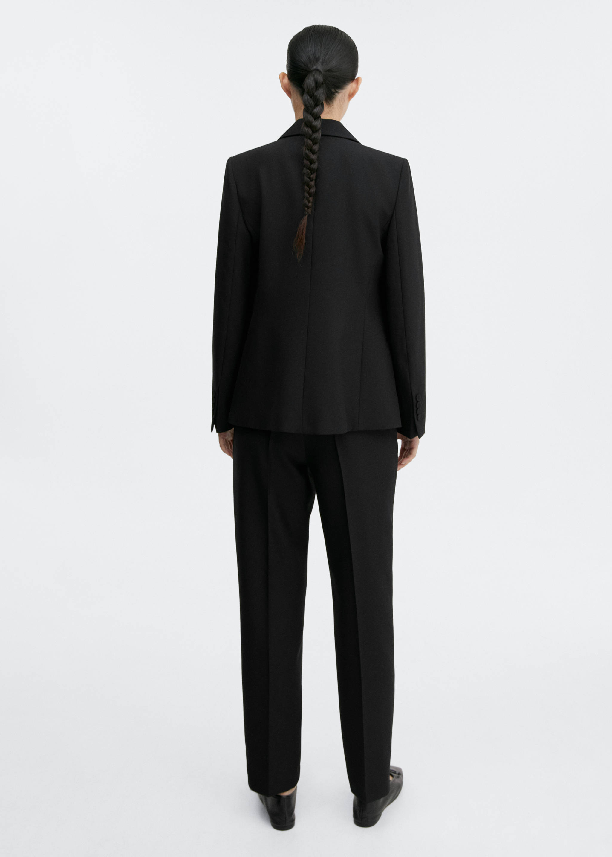 Прямые костюмные брюки из шерсти - Обратная сторона изделия