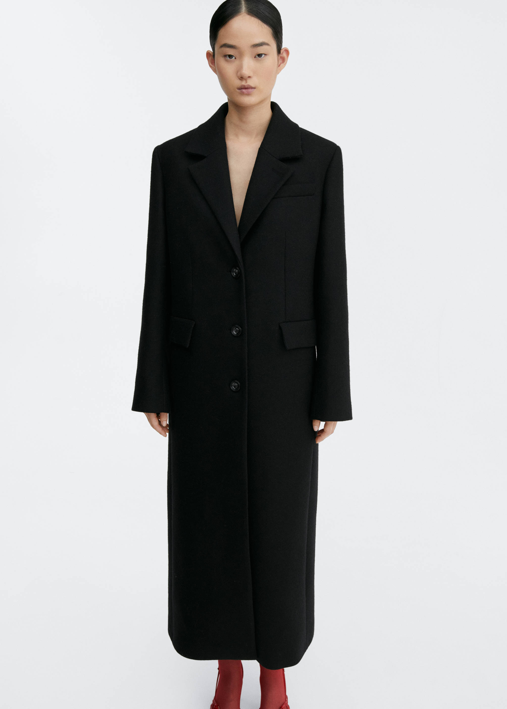 Structured wool coat - Medium plane