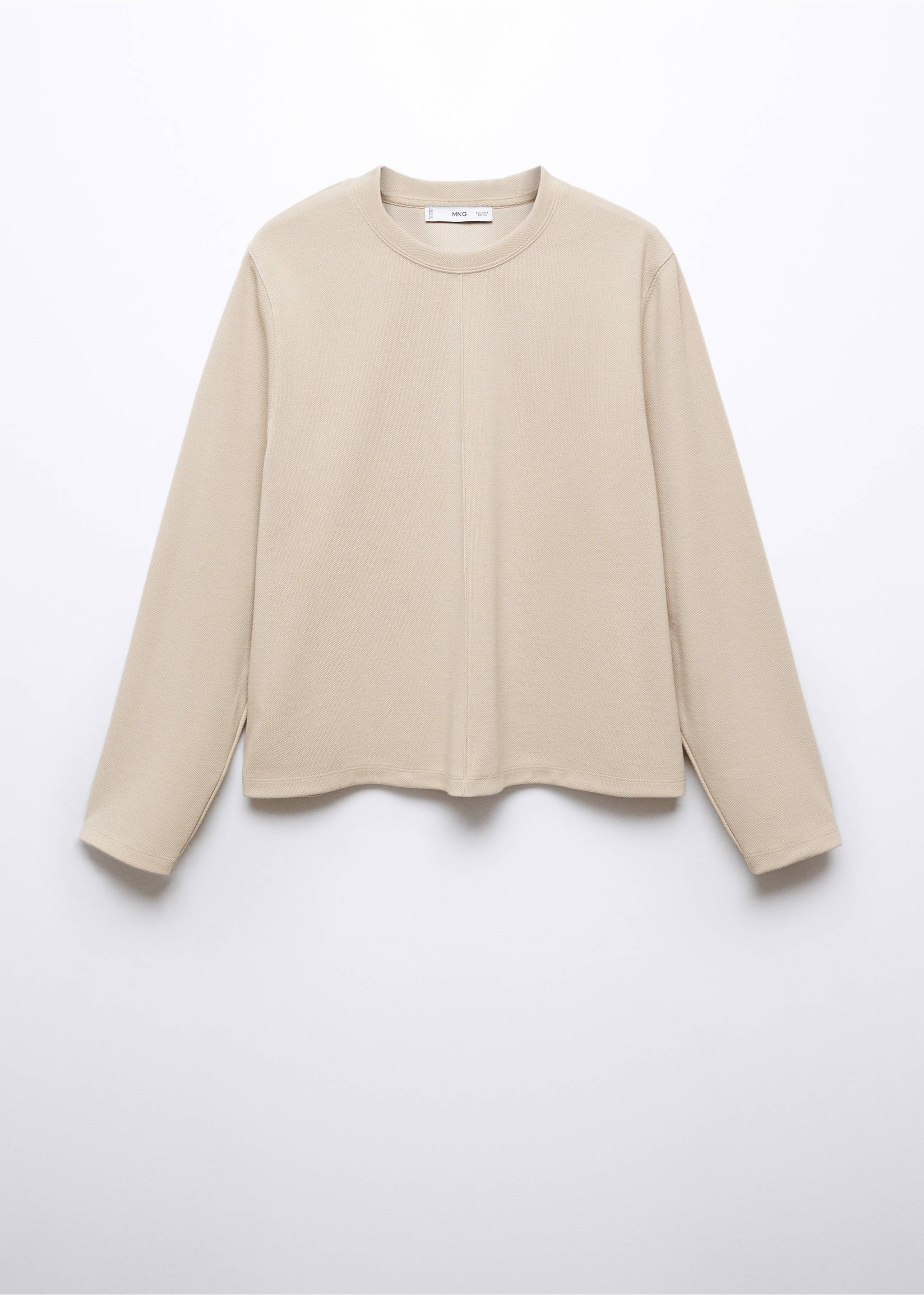 Decorative stitching sweatshirt - Article without model, Beige. Ref: 57096711-00.