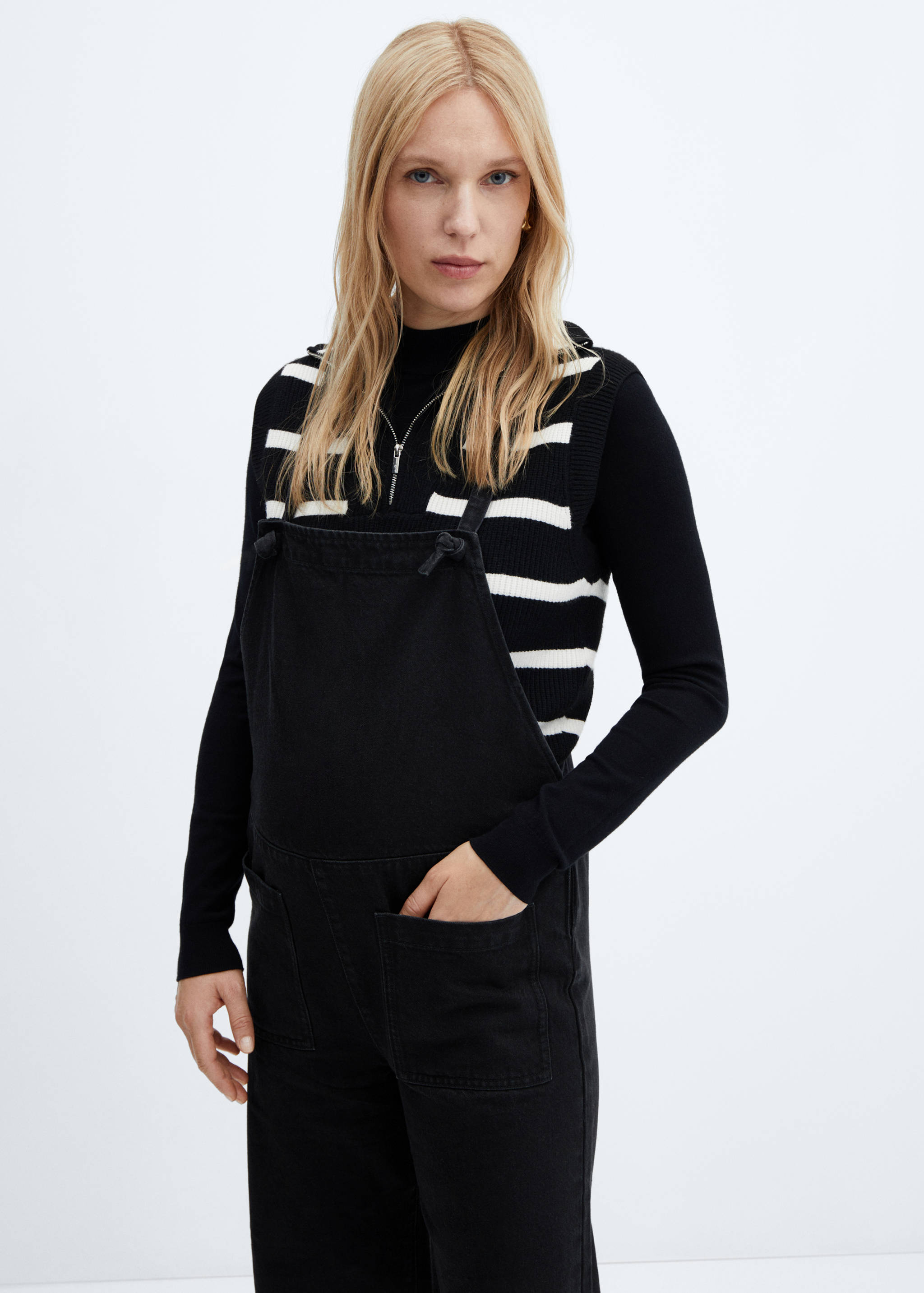 妈咪牛仔布工装裤 - null