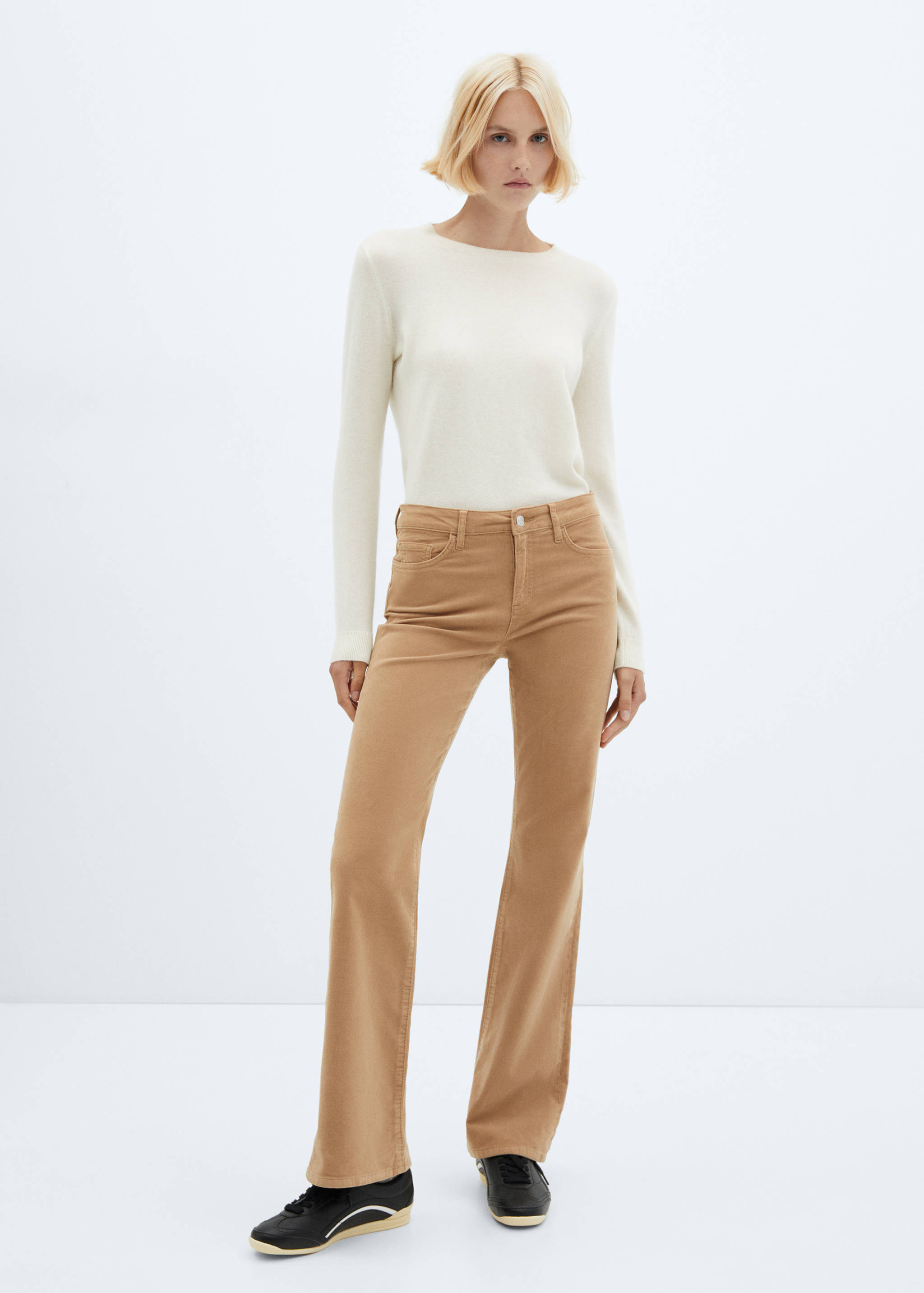 Pantalon flare taille normale velours côtelé - Plan général