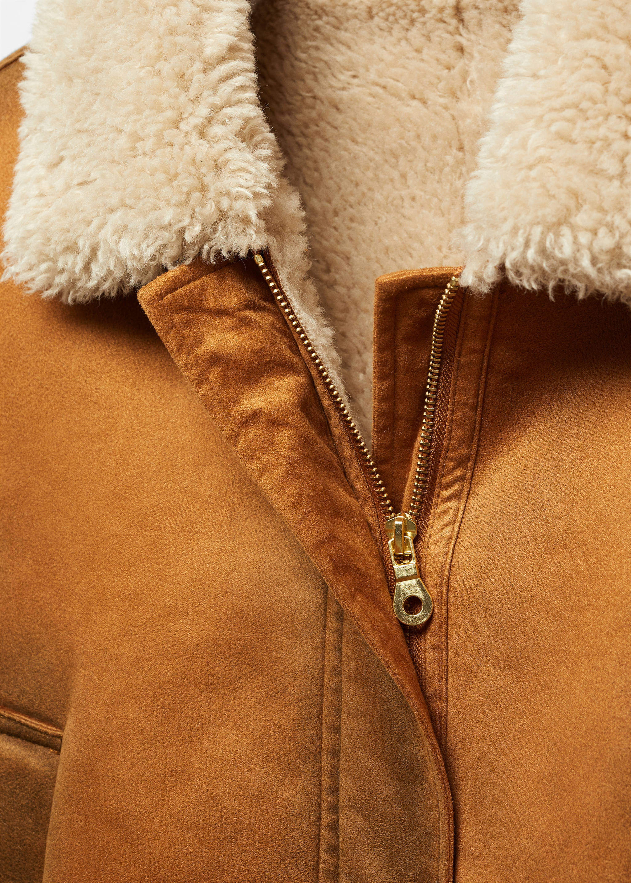 Worn-effect shearling jacket - Details of the article 8