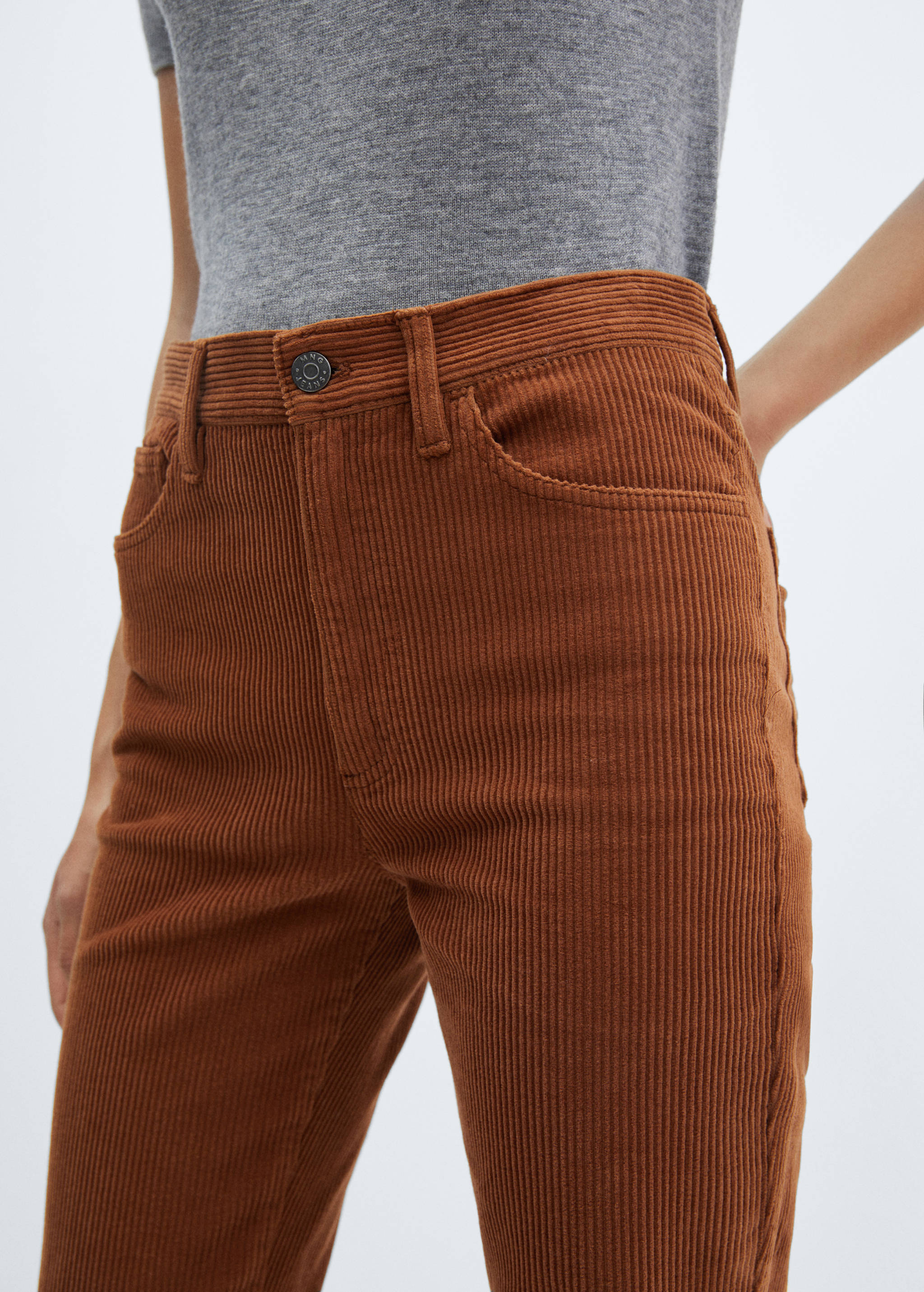 Pantalon droit taille normale velours côtelé - Détail de l'article 6