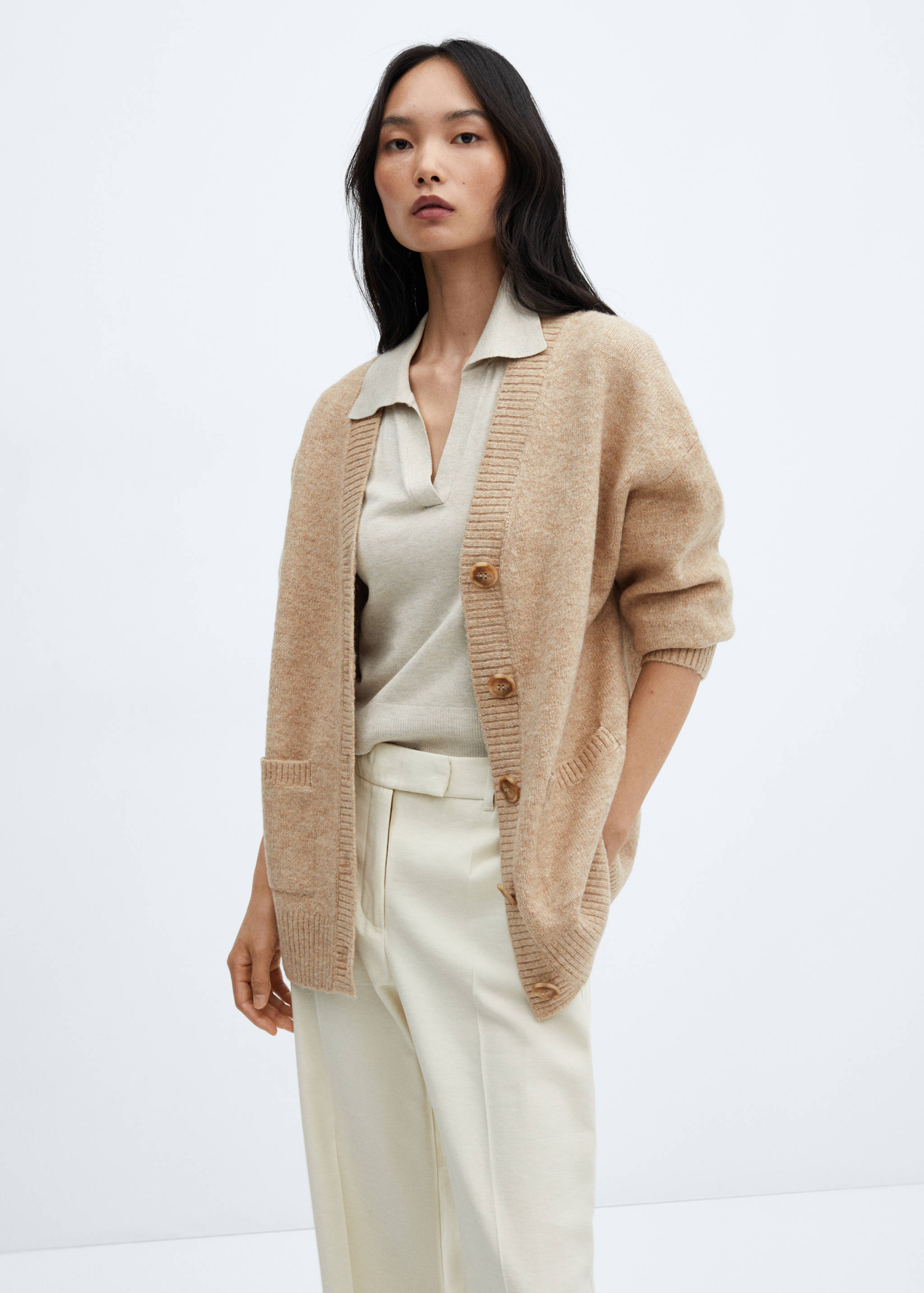Oversized cardigan with buttons - Medium plane