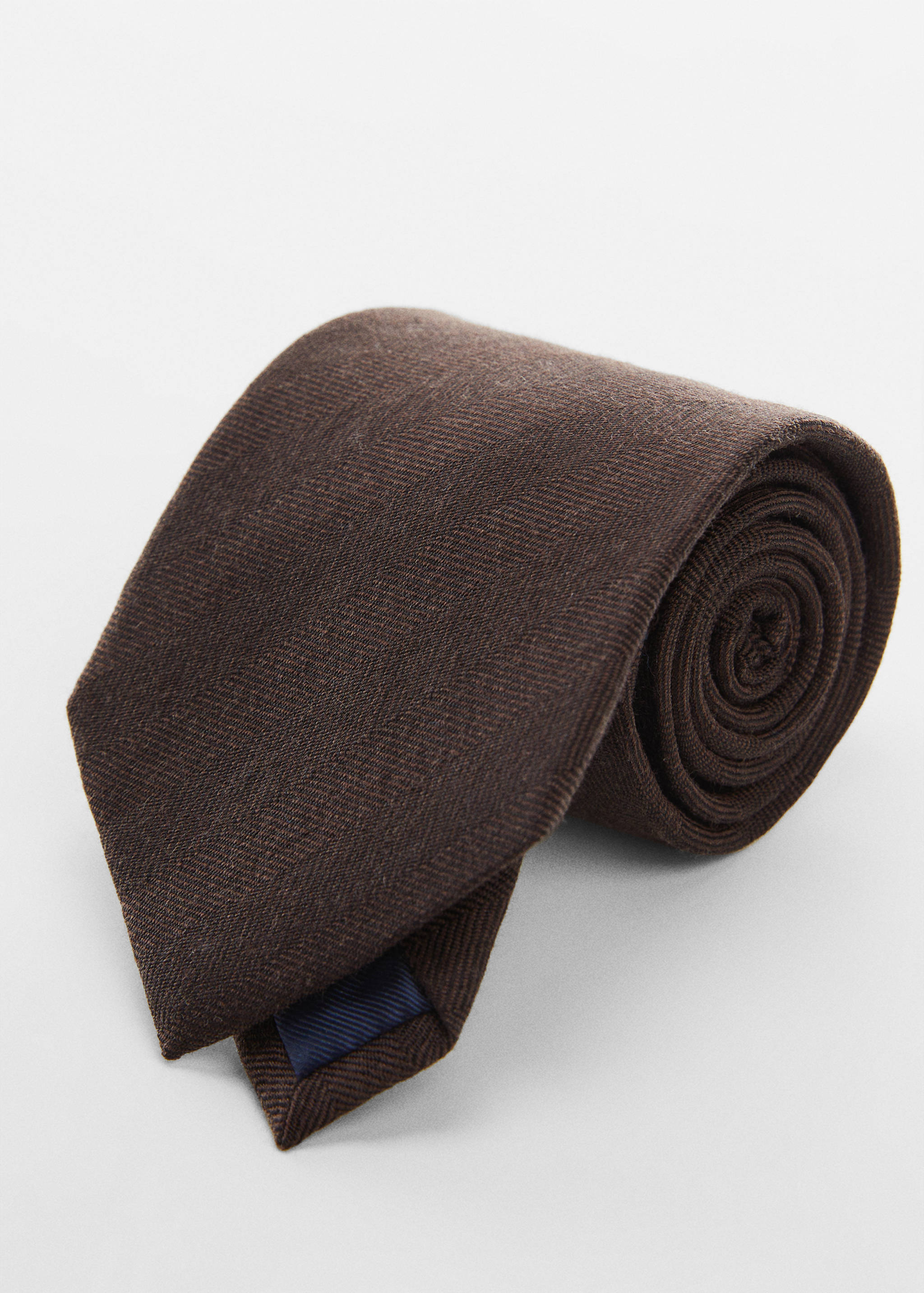 Cravate chevrons laine-soie - Plan moyen