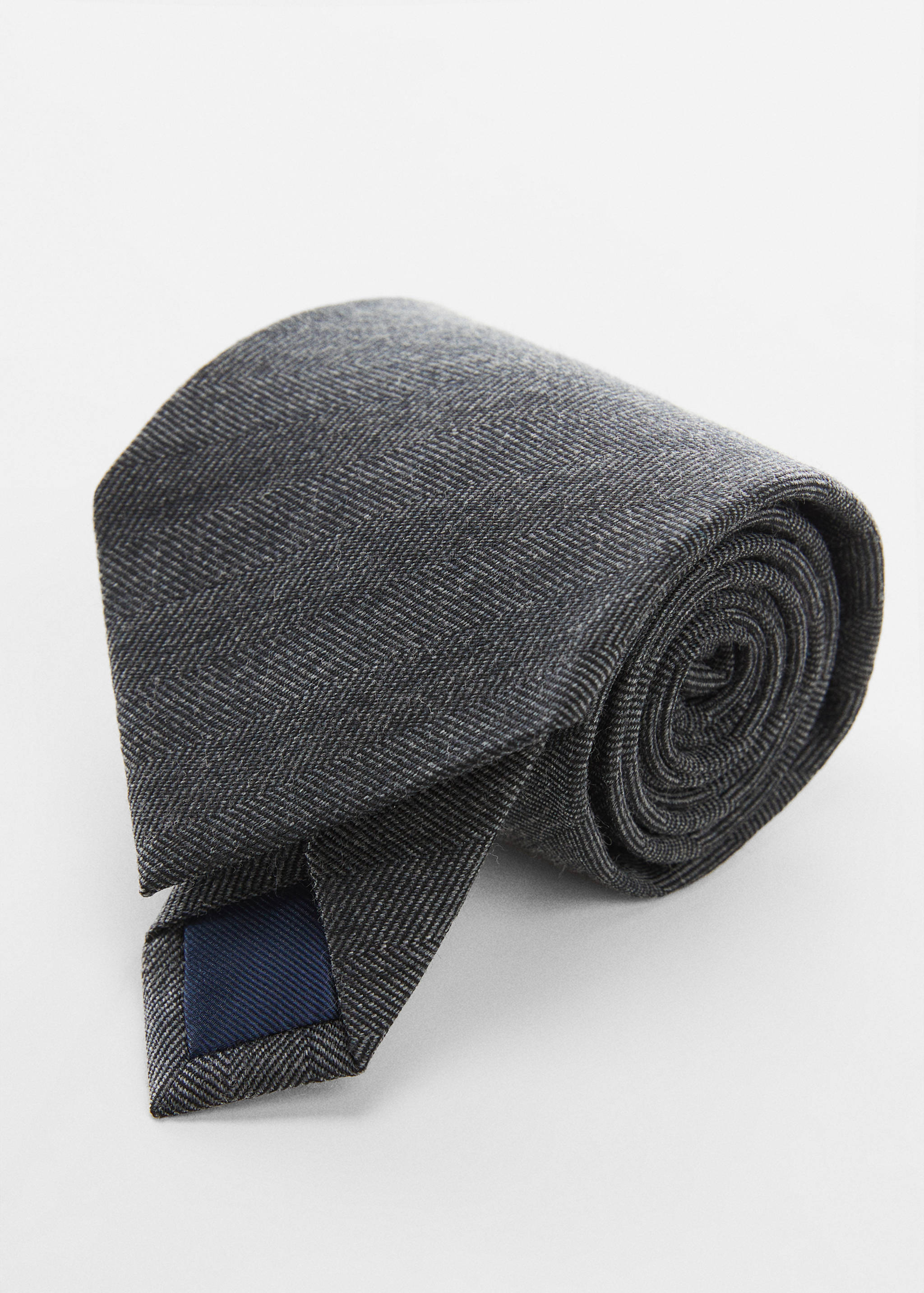 Cravate chevrons laine-soie - Plan moyen