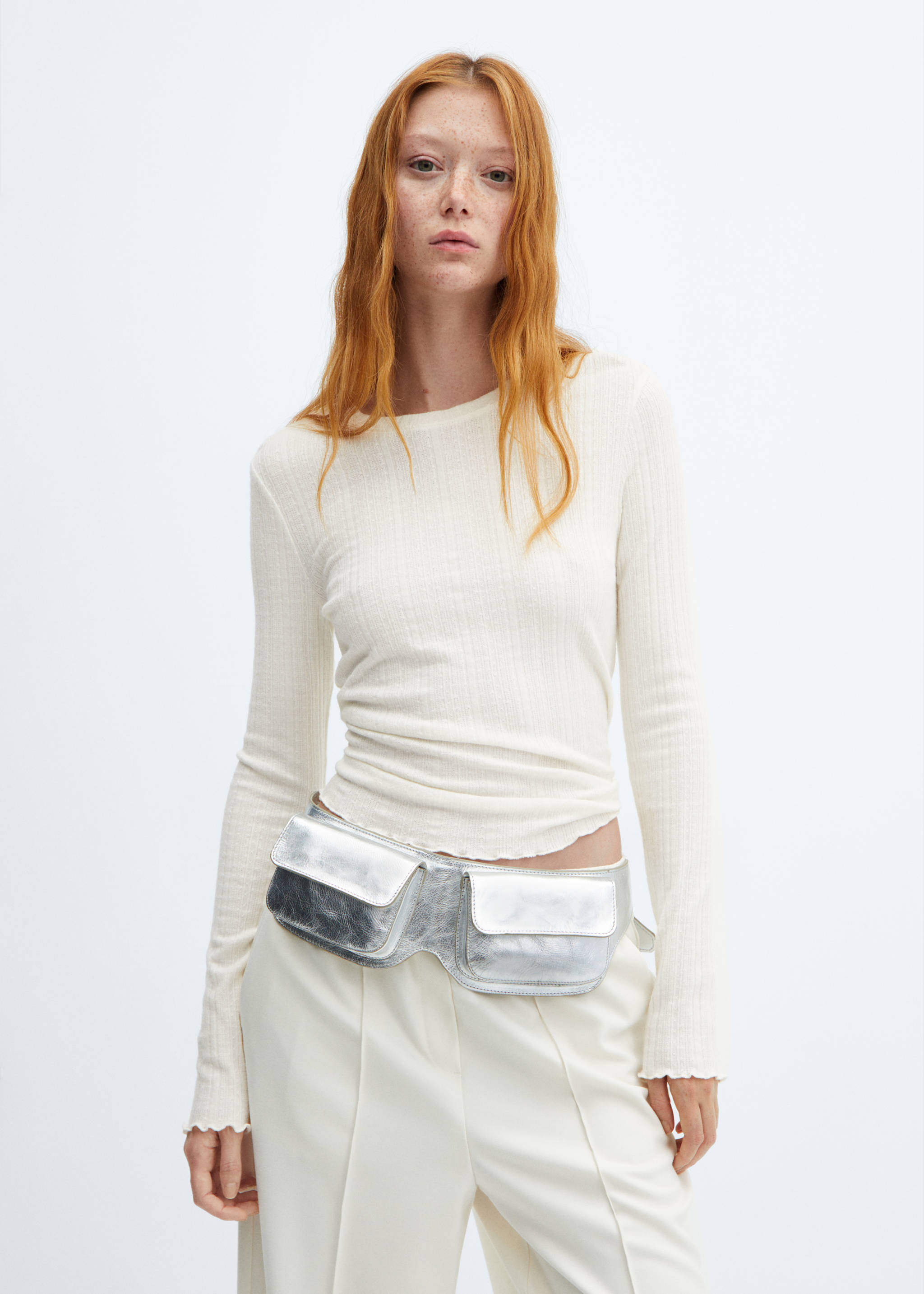 Camiseta punto manga larga - Plano medio