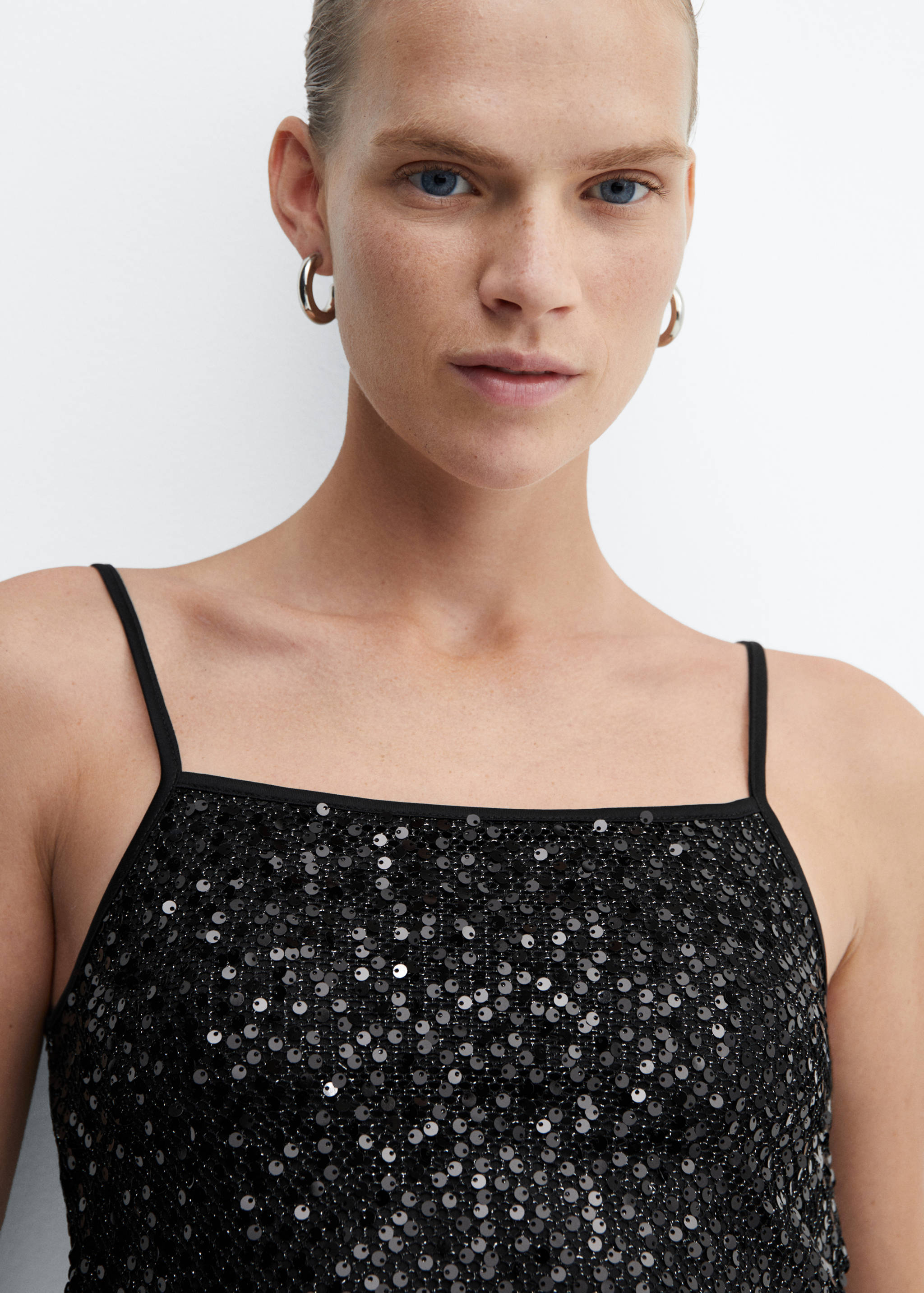 Sequin top with spaghetti strap - Details of the article 1