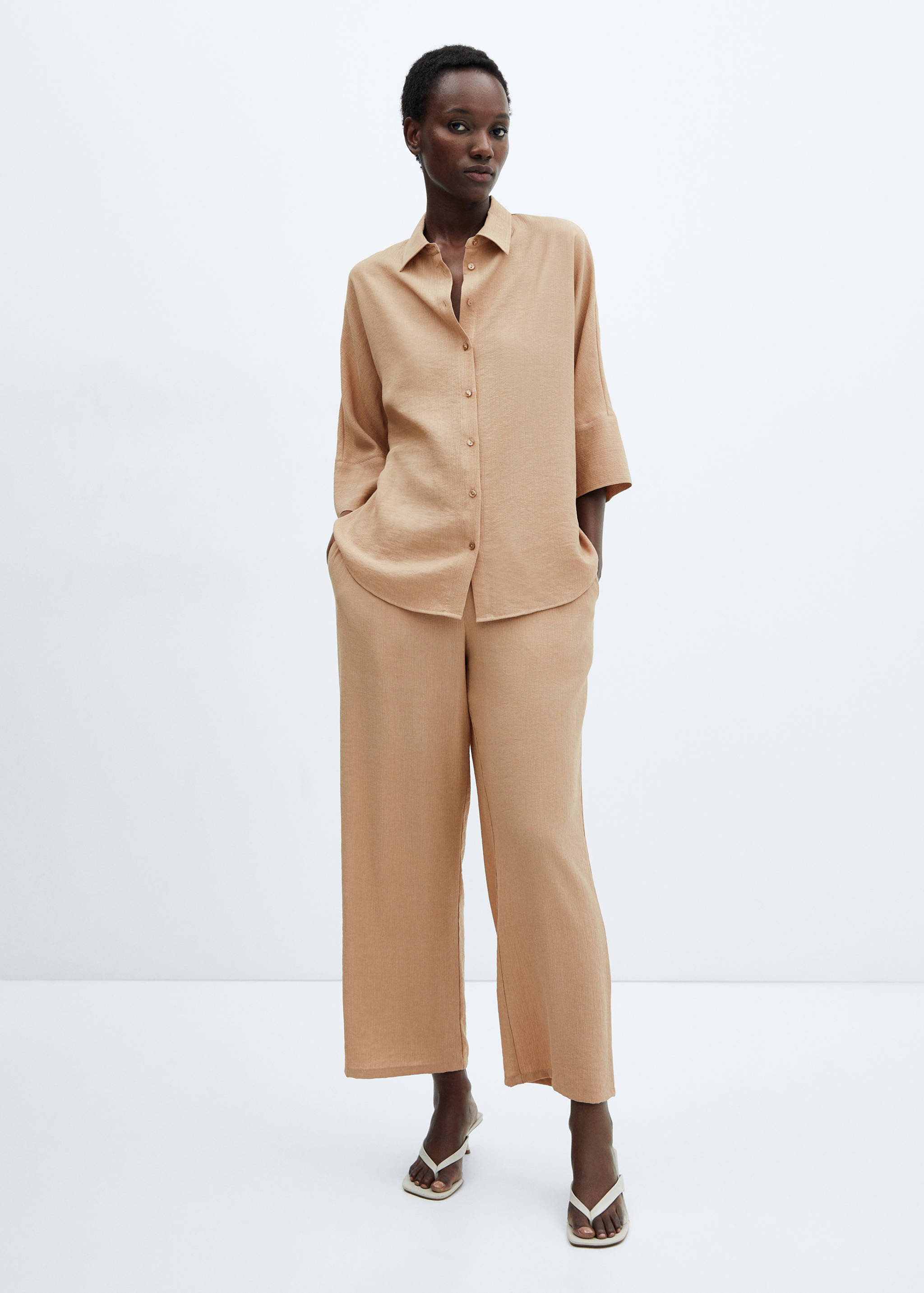 Pantalon fluide taille élastique - Plan général