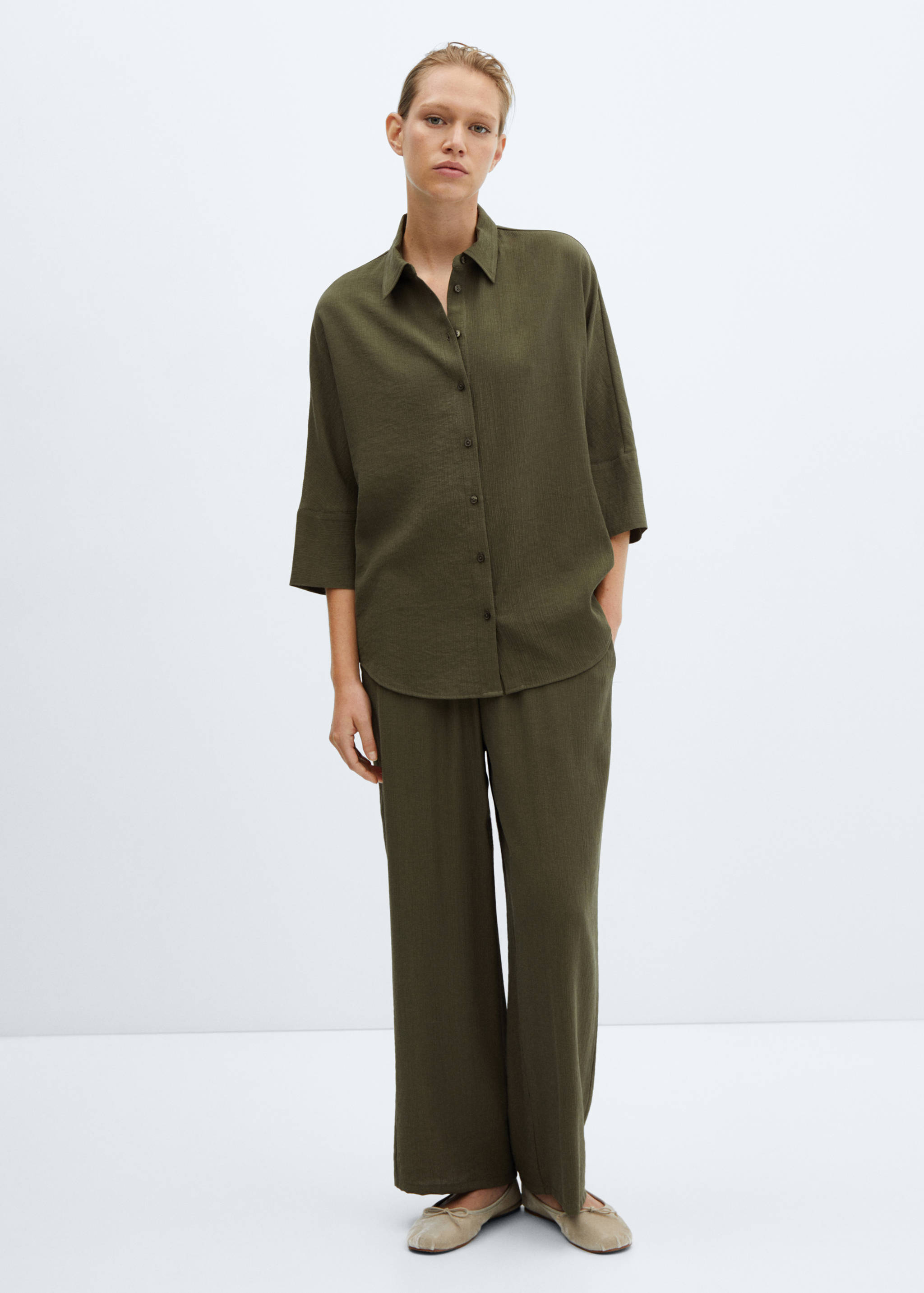 Pantalon fluide taille élastique - Plan général