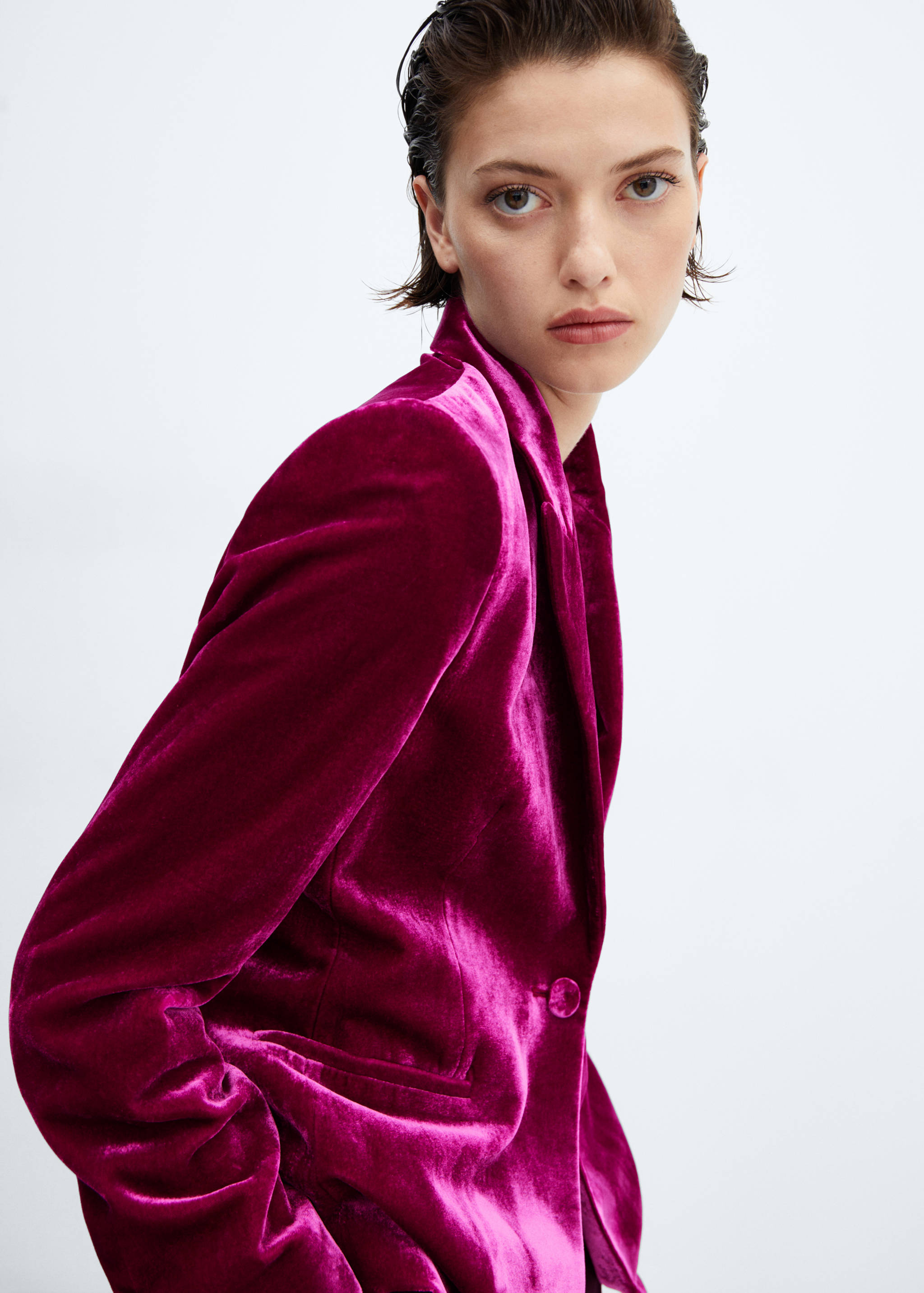 Velvet structured blazer - Details of the article 1