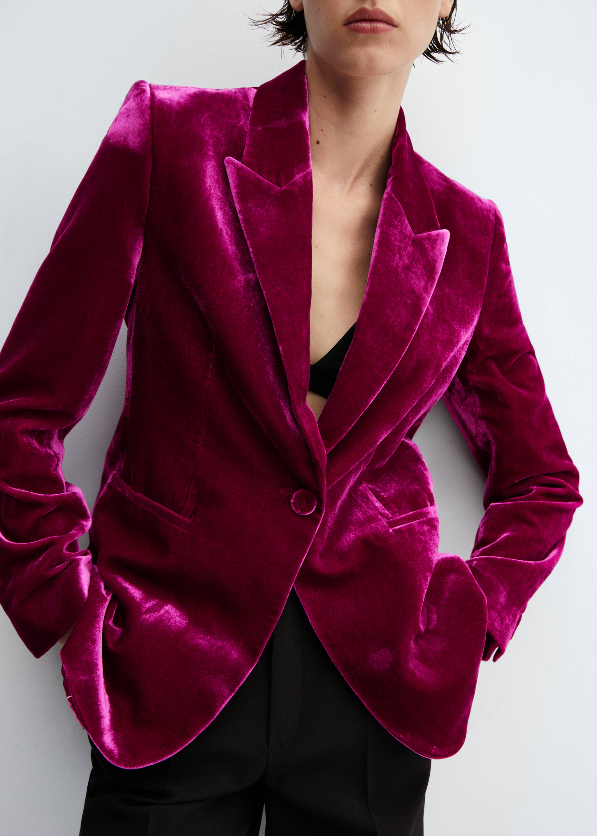 Velvet structured blazer - Details of the article 6