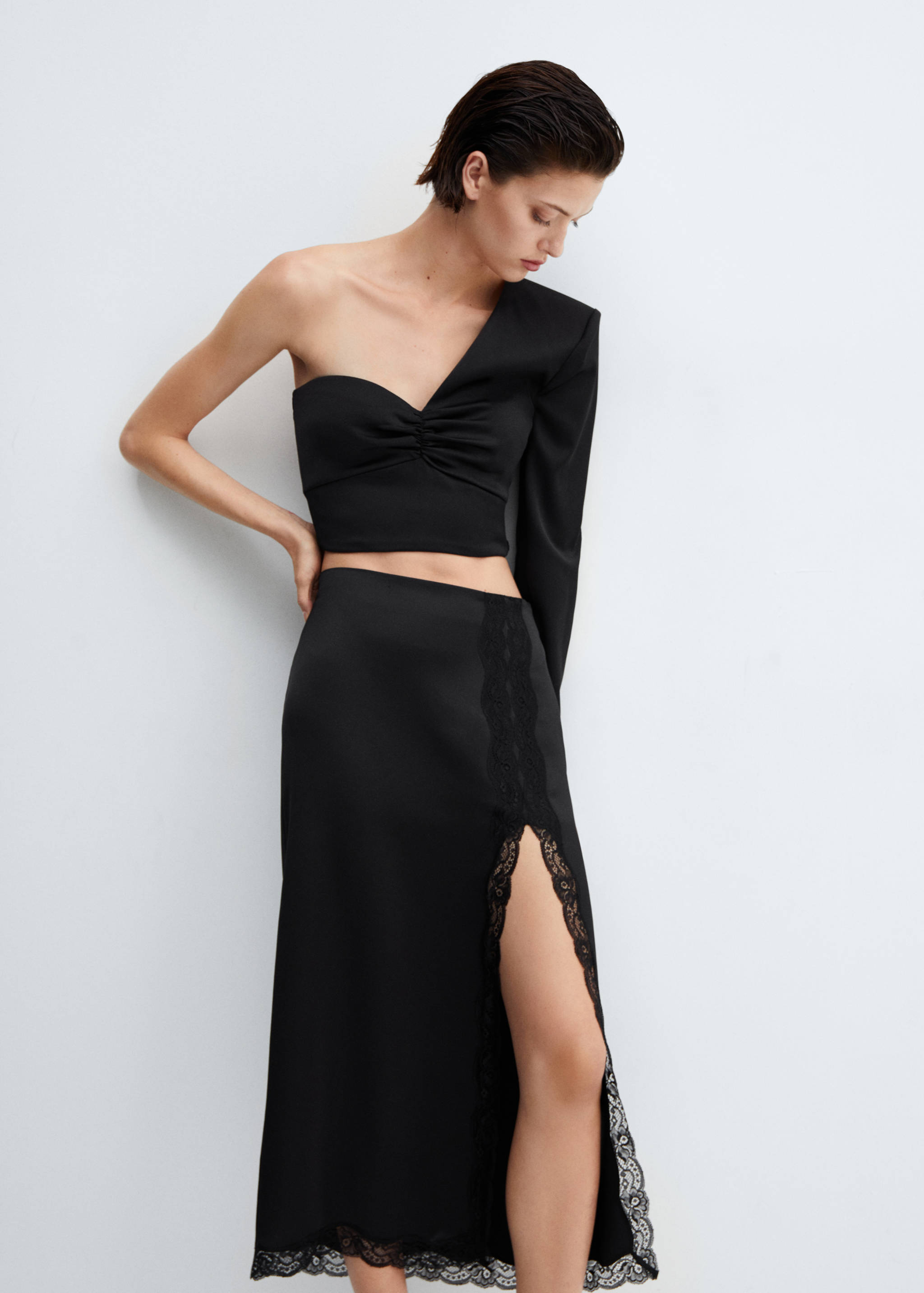 Satin lace skirt - Details of the article 1