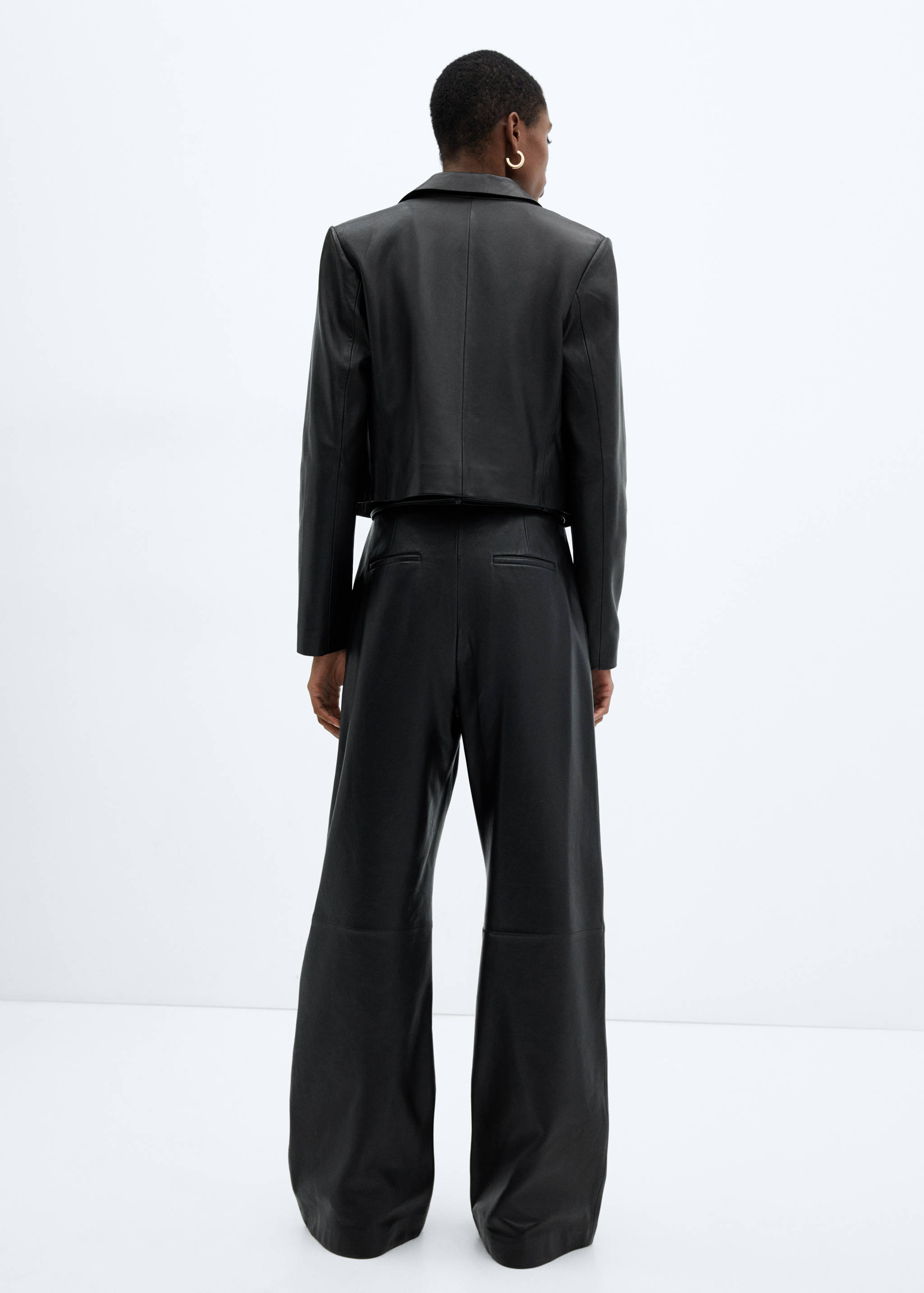 100% leather cropped jacket - Reverse of the article