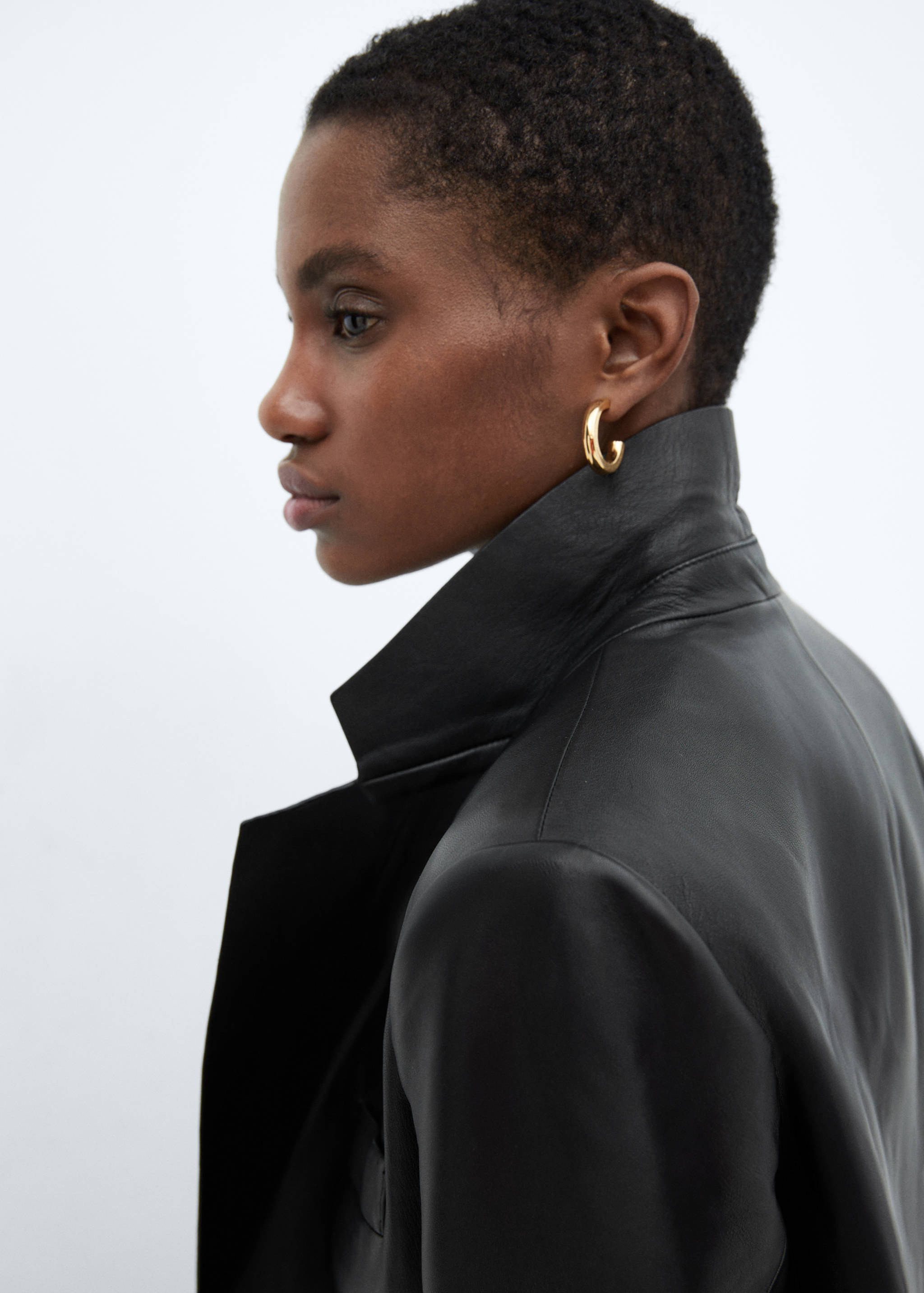 100% leather cropped jacket - Details of the article 1