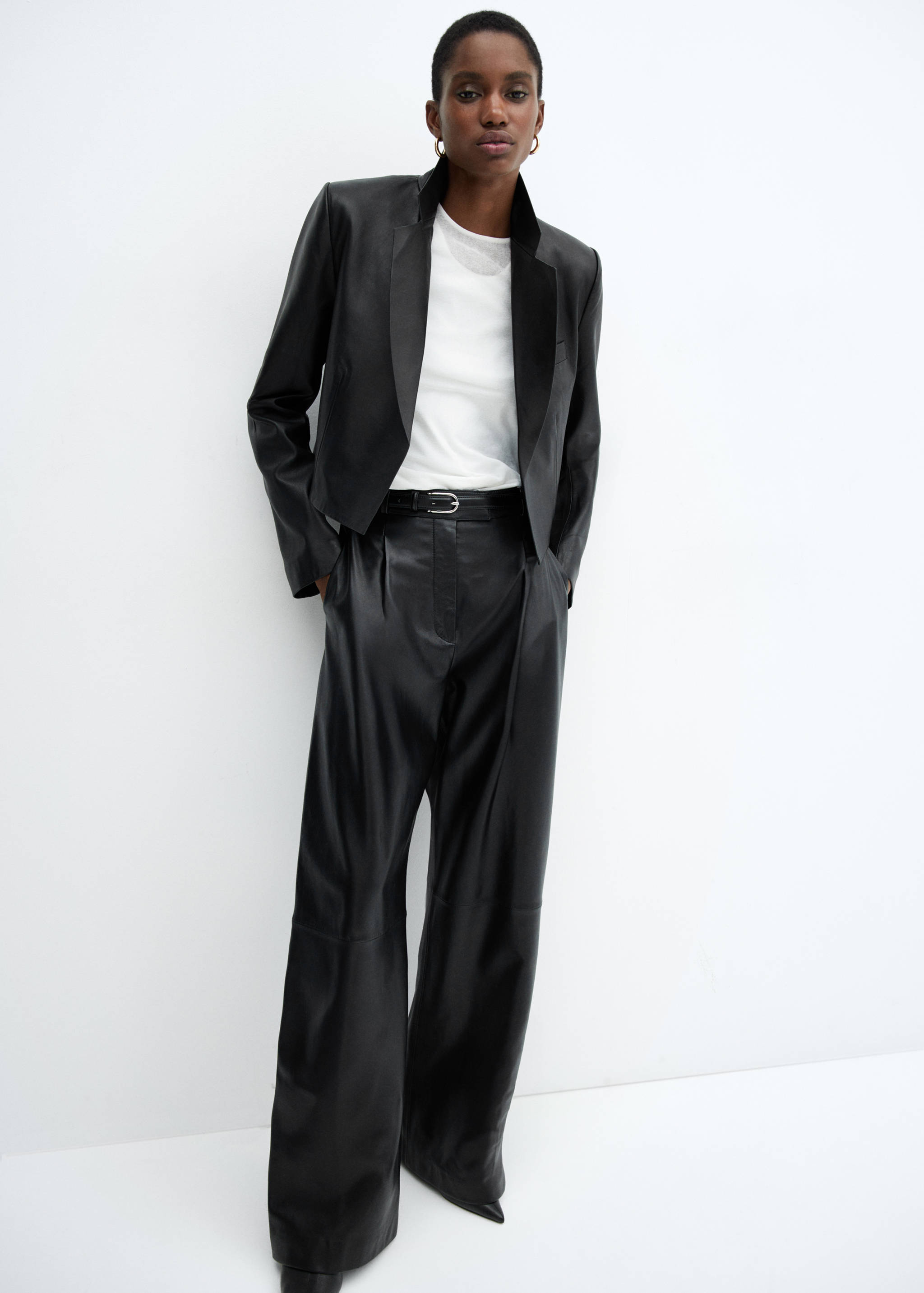 100% leather cropped jacket - Details of the article 2