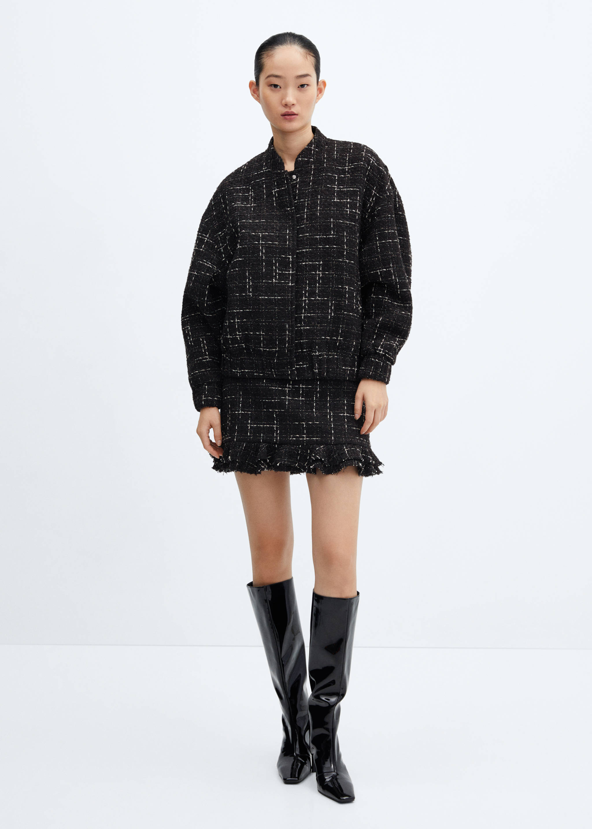 Ruffled tweed skirt - General plane