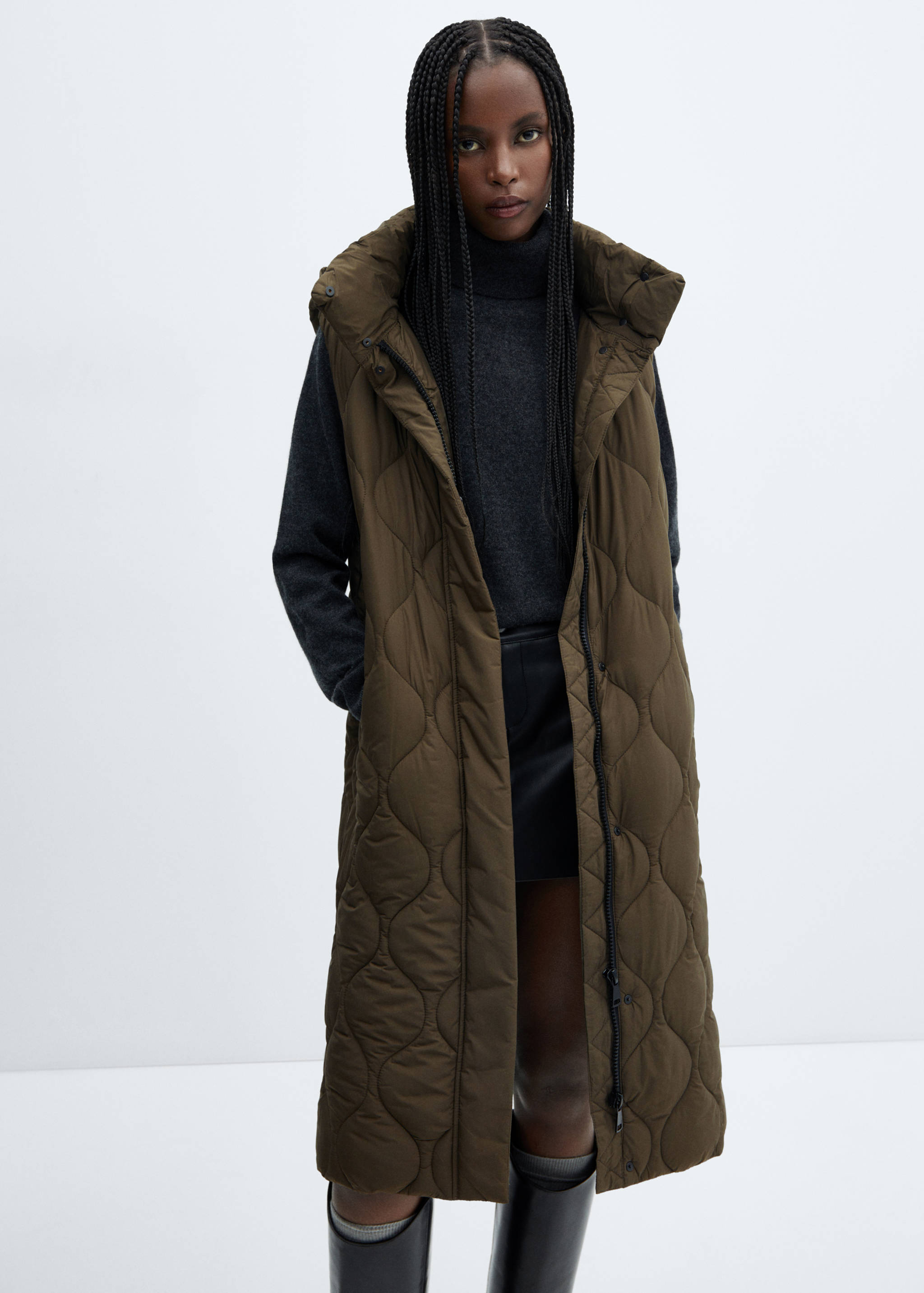 Long puffer vest - Medium plane