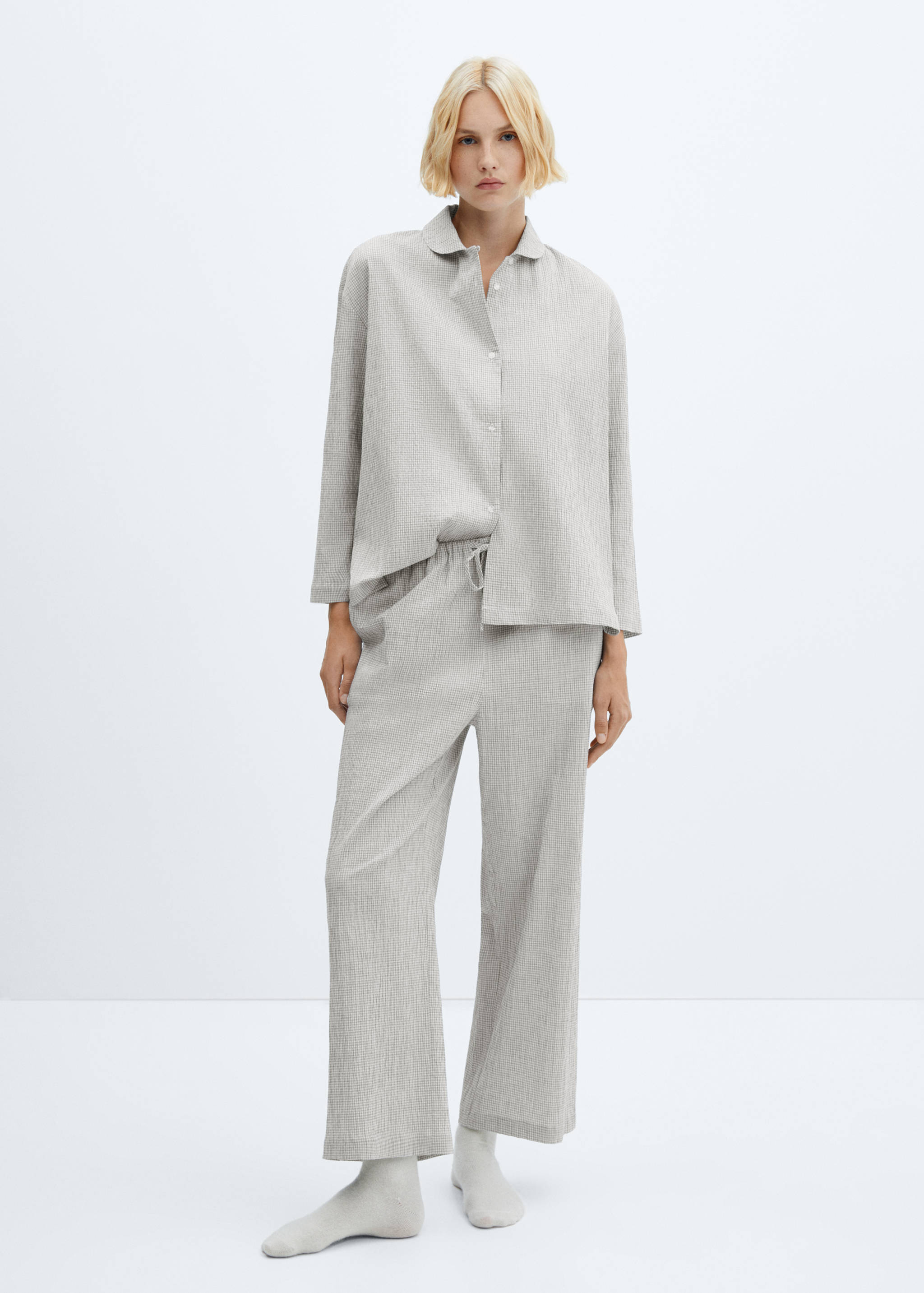 Pijama algodón cuadros vichy - Plano general