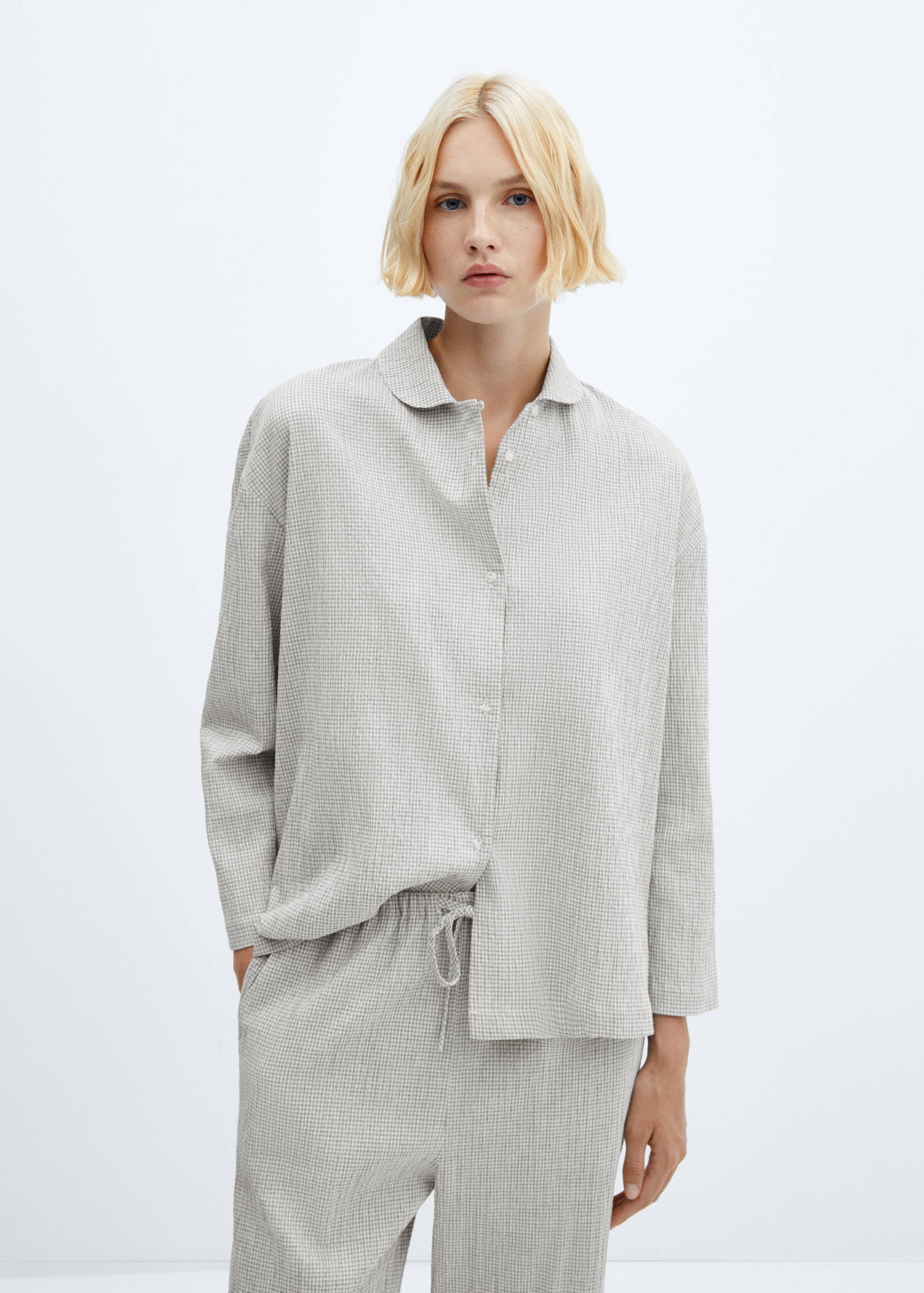 Pijama algodón cuadros vichy - Plano medio