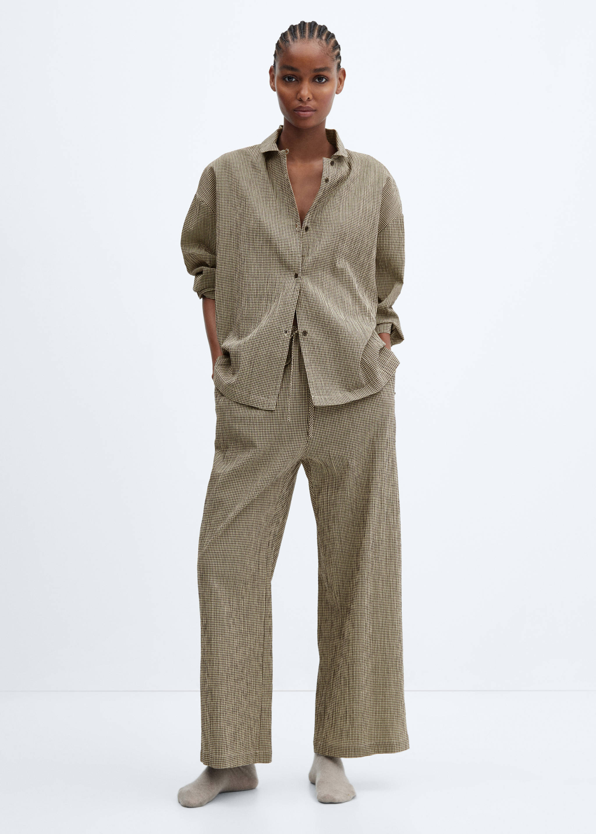 Pijama algodón cuadros vichy - Plano general