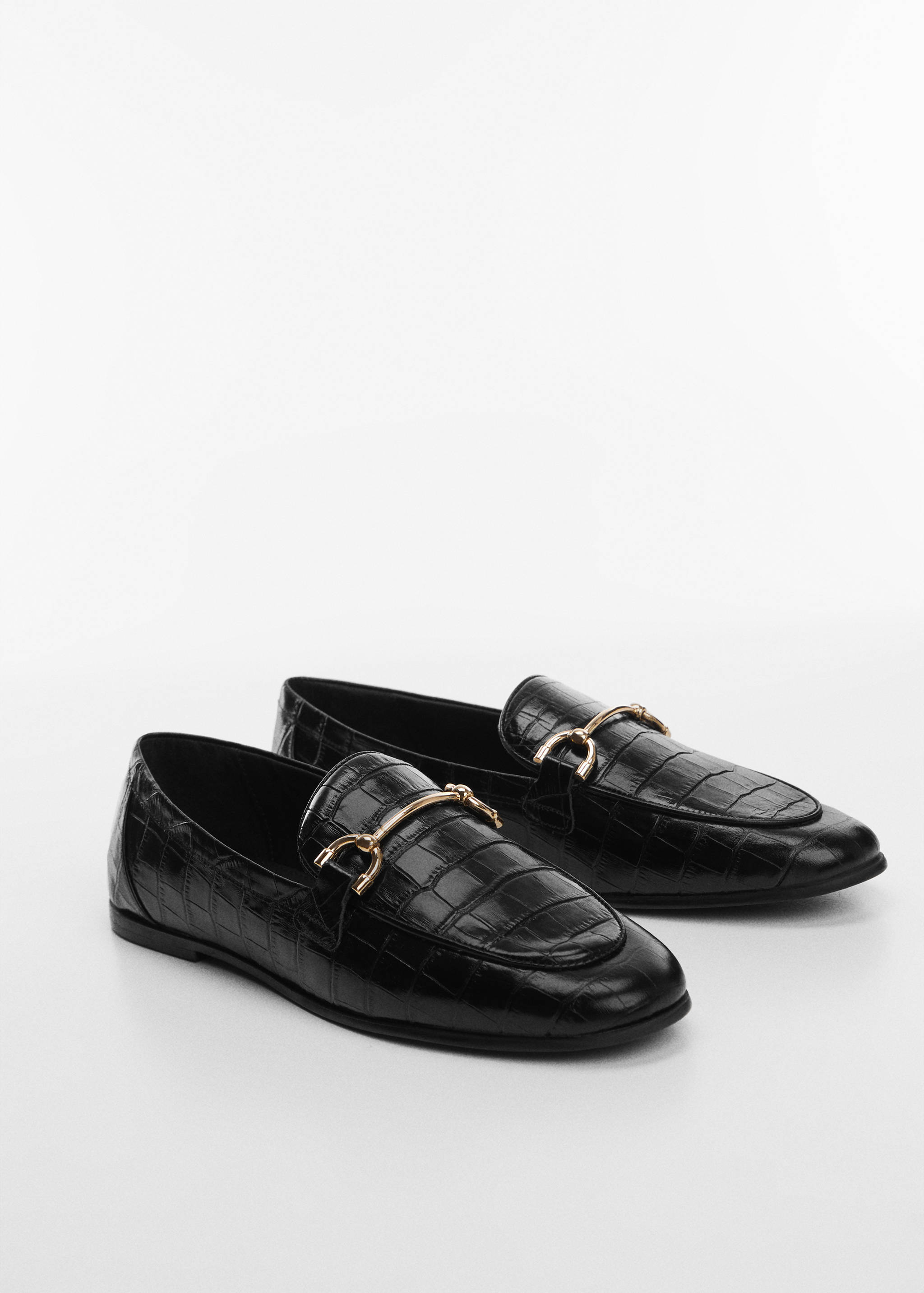 Leather loafers with metallic detail - Medium plane