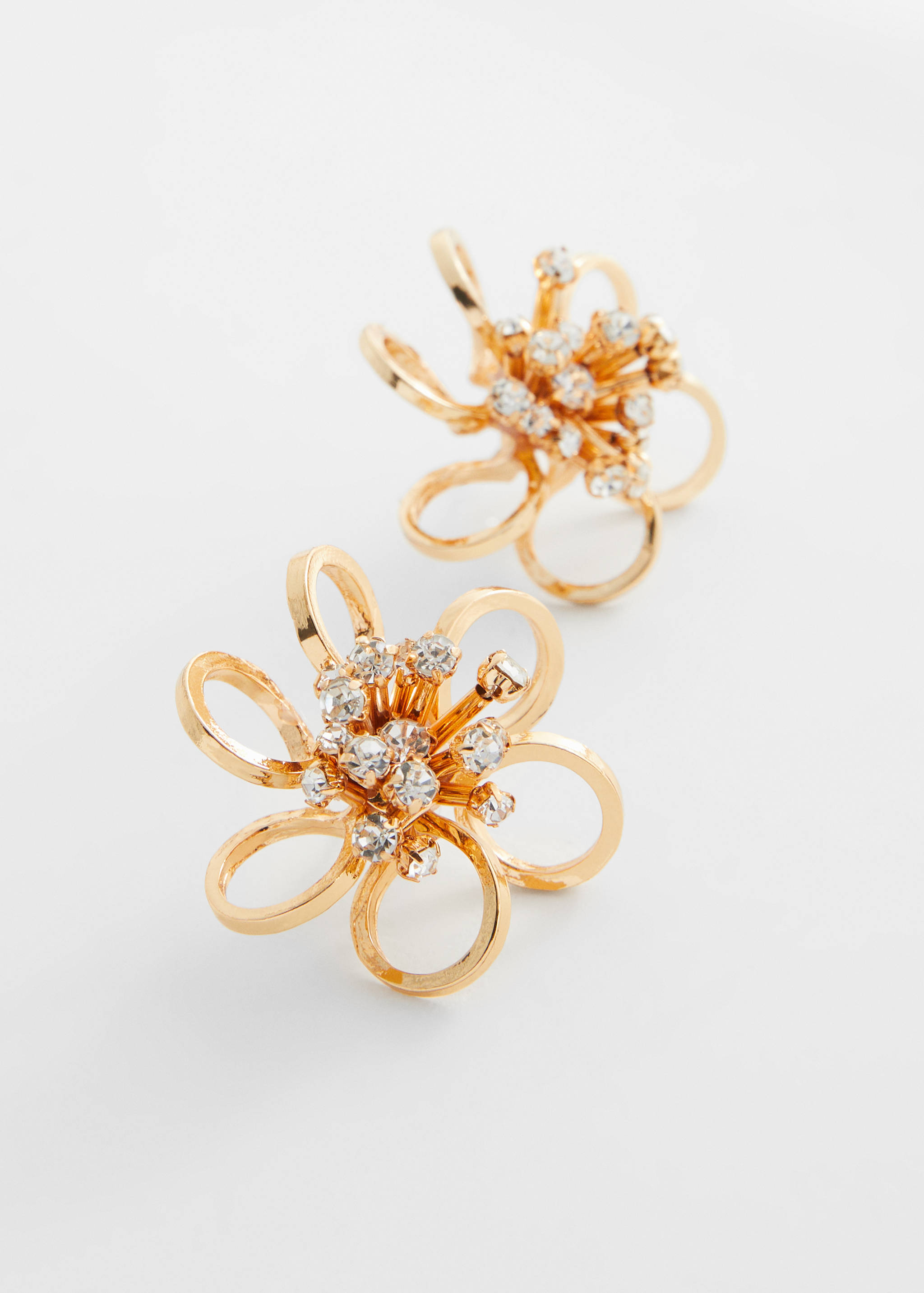 Flower crystal earrings - Medium plane