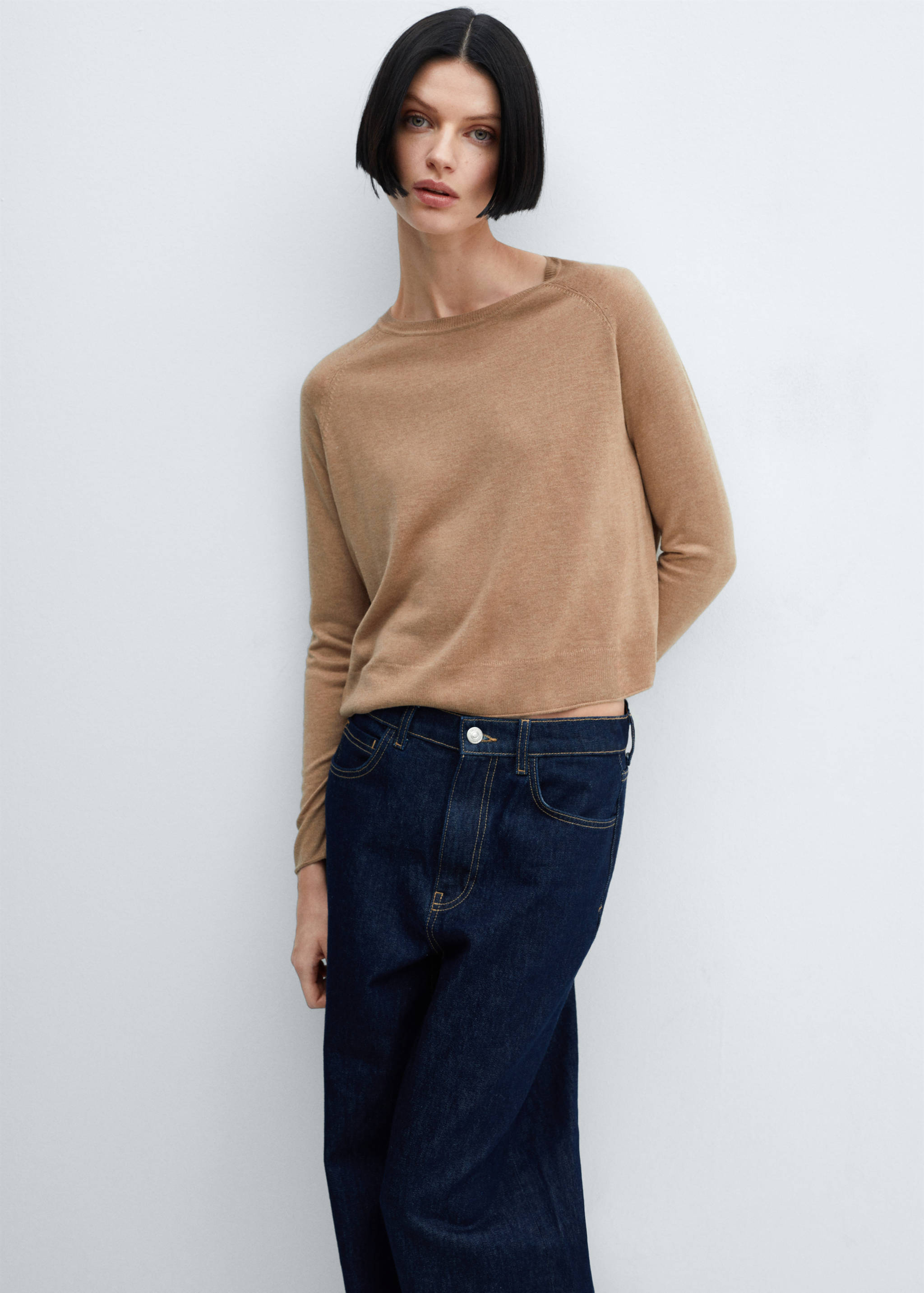Fine-knit crew-neck sweater - Medium plane