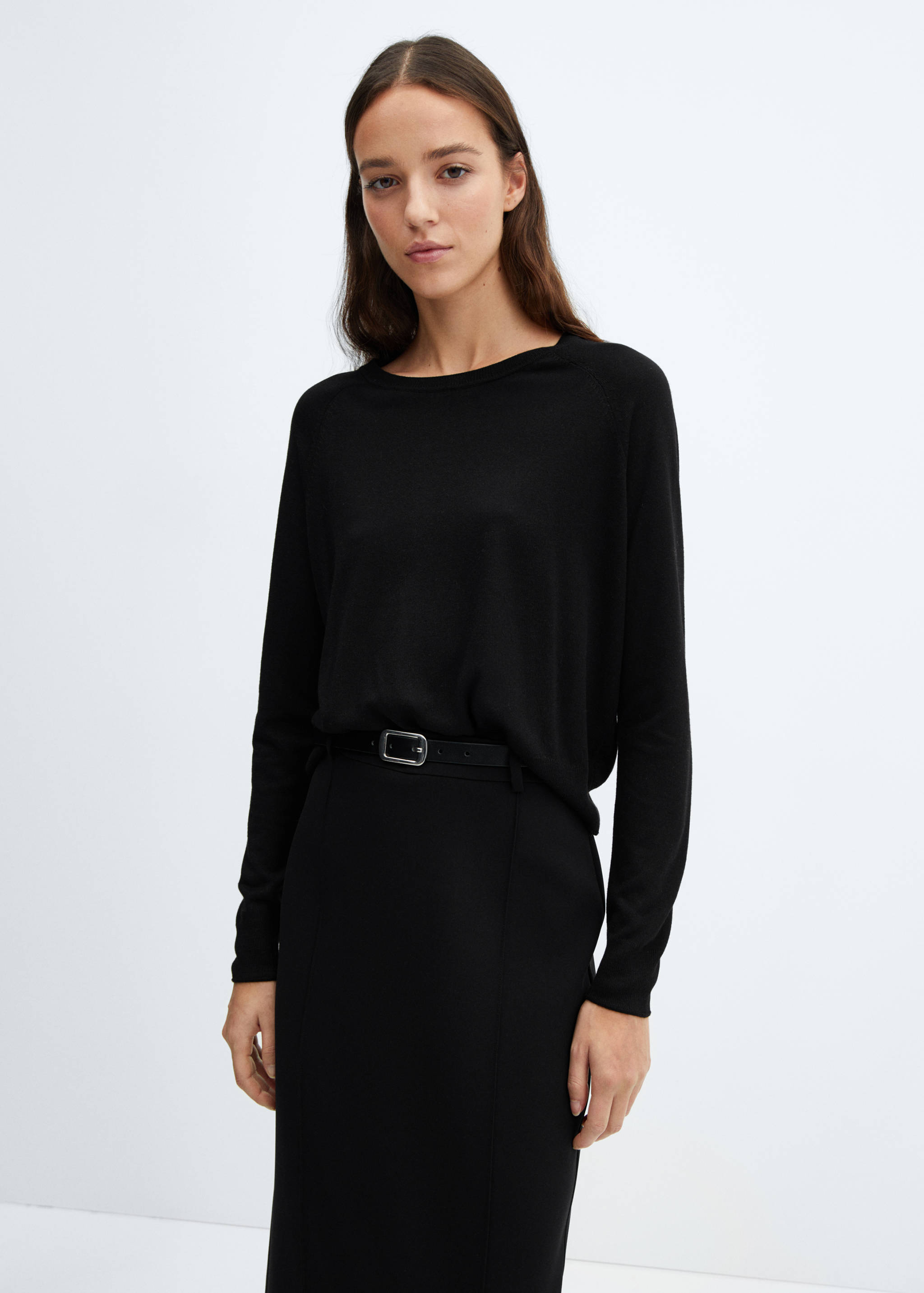 Fine-knit crew-neck sweater - Medium plane